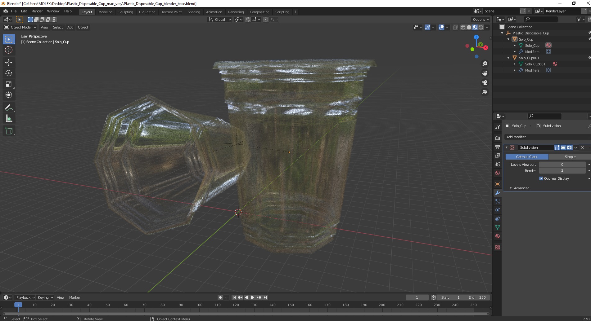 Plastic Disposable Cup 3D