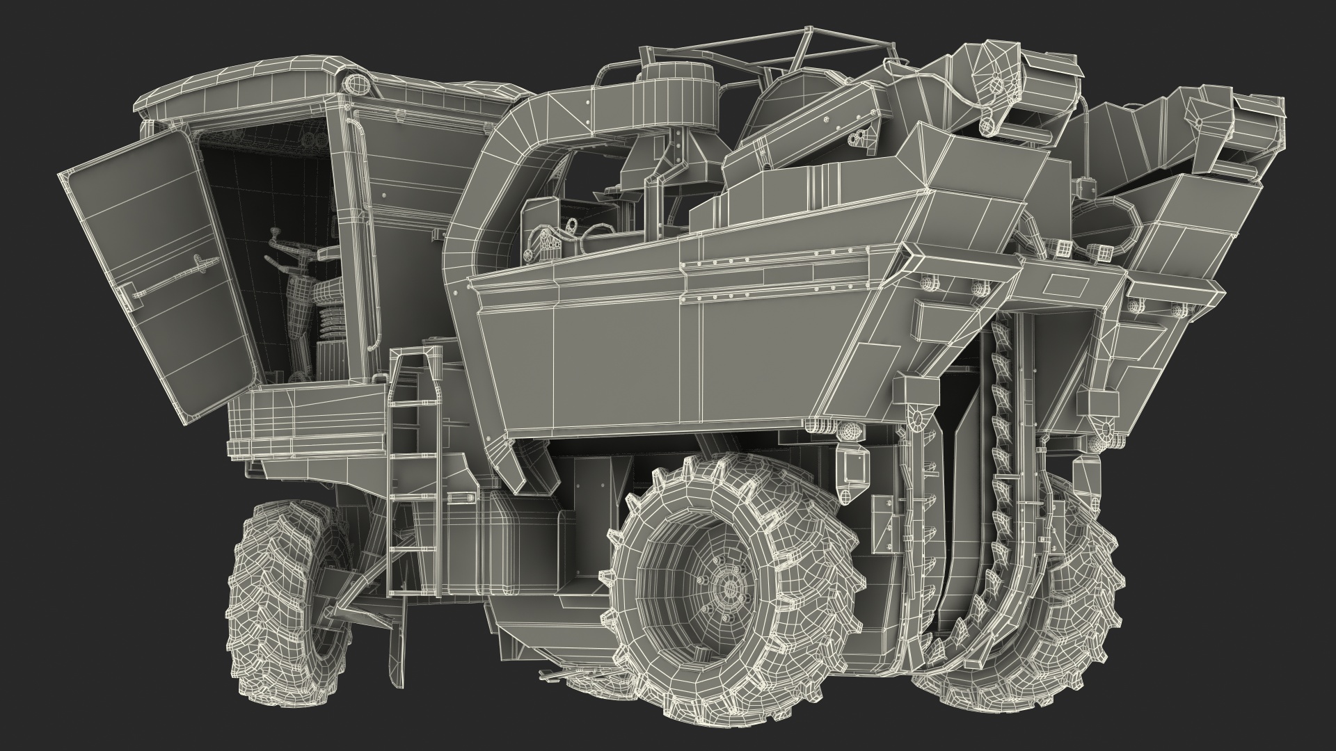3D New Holland Braud 9090X Olive Harvester Rigged