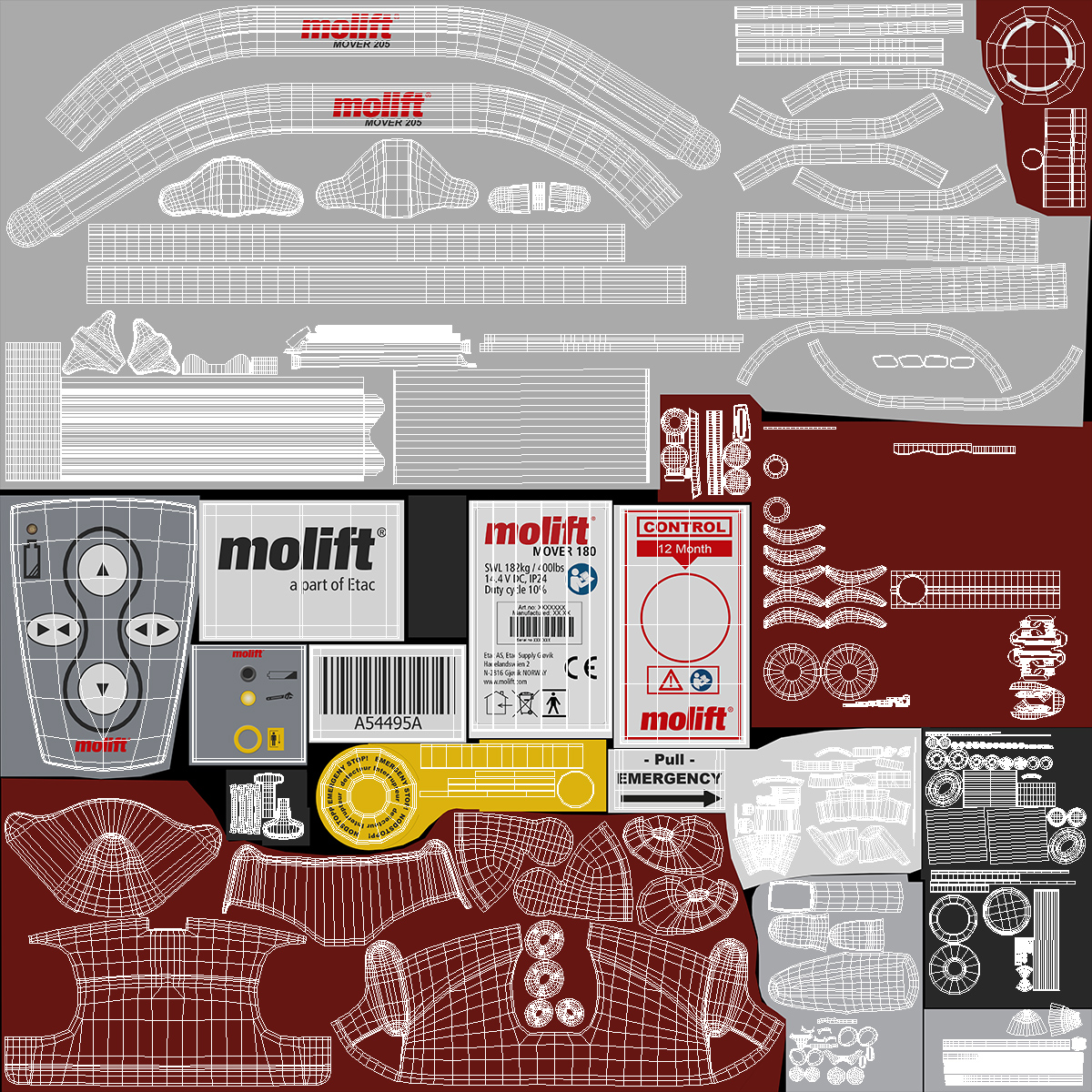 3D Molift Mover 205 Patient Lift with EvoSling model