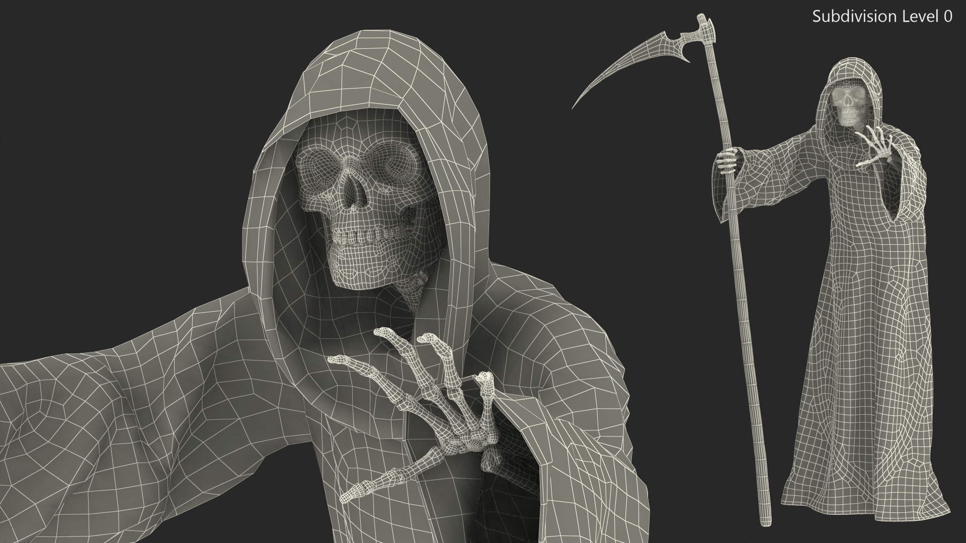 3D Death Character Walking Pose model