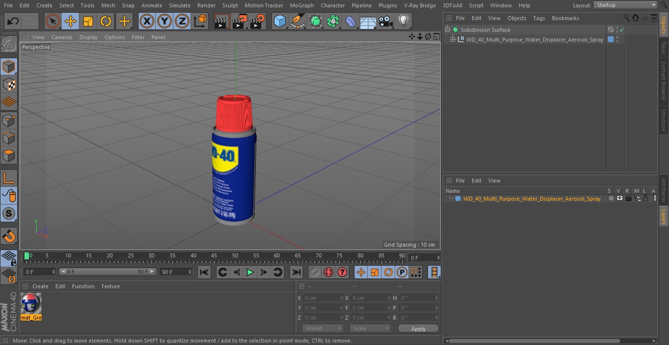 WD 40 Multi Purpose Water Displacer Aerosol Spray 3D model