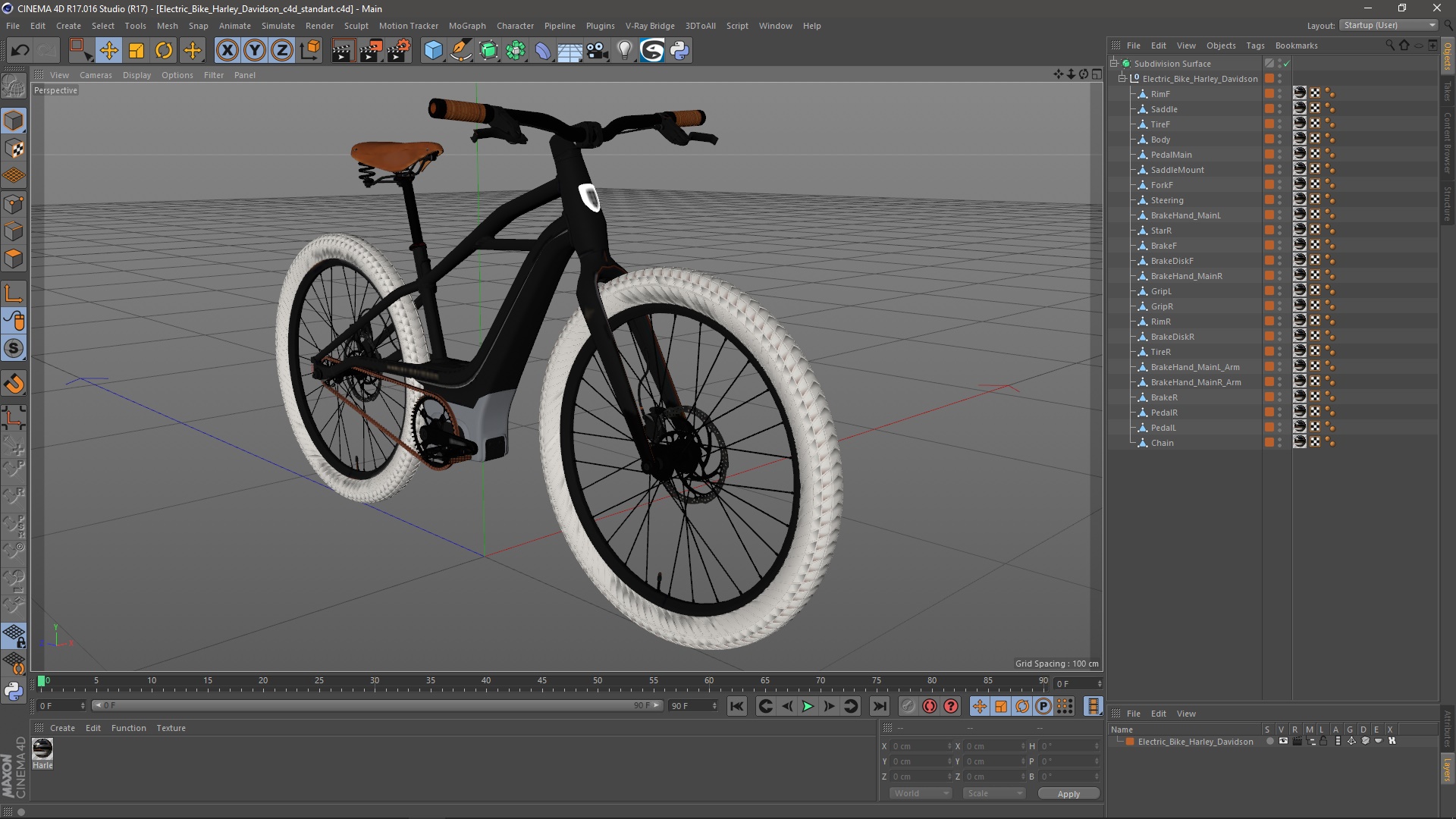 Electric Bike Harley Davidson 3D model