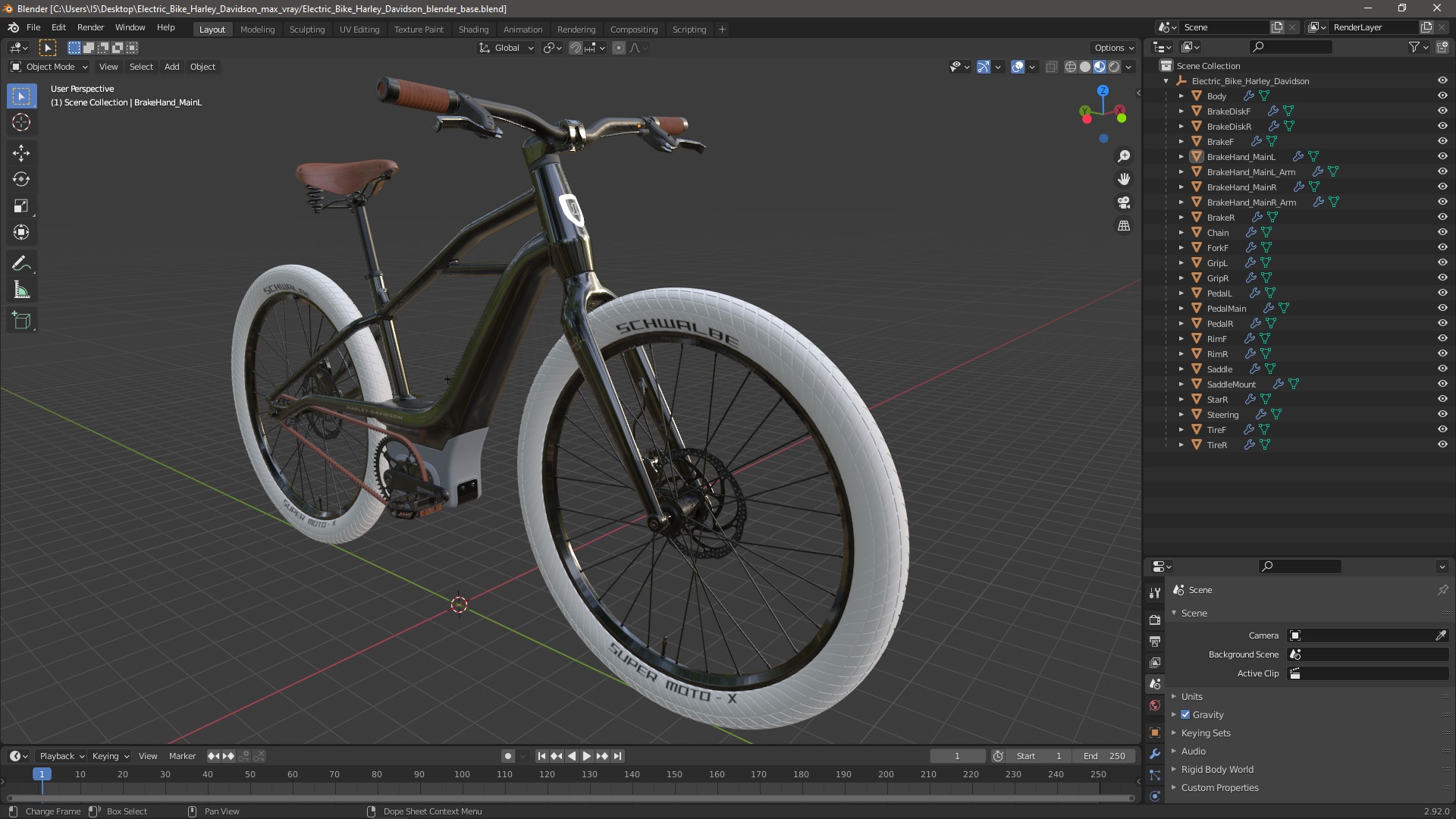 Electric Bike Harley Davidson 3D model