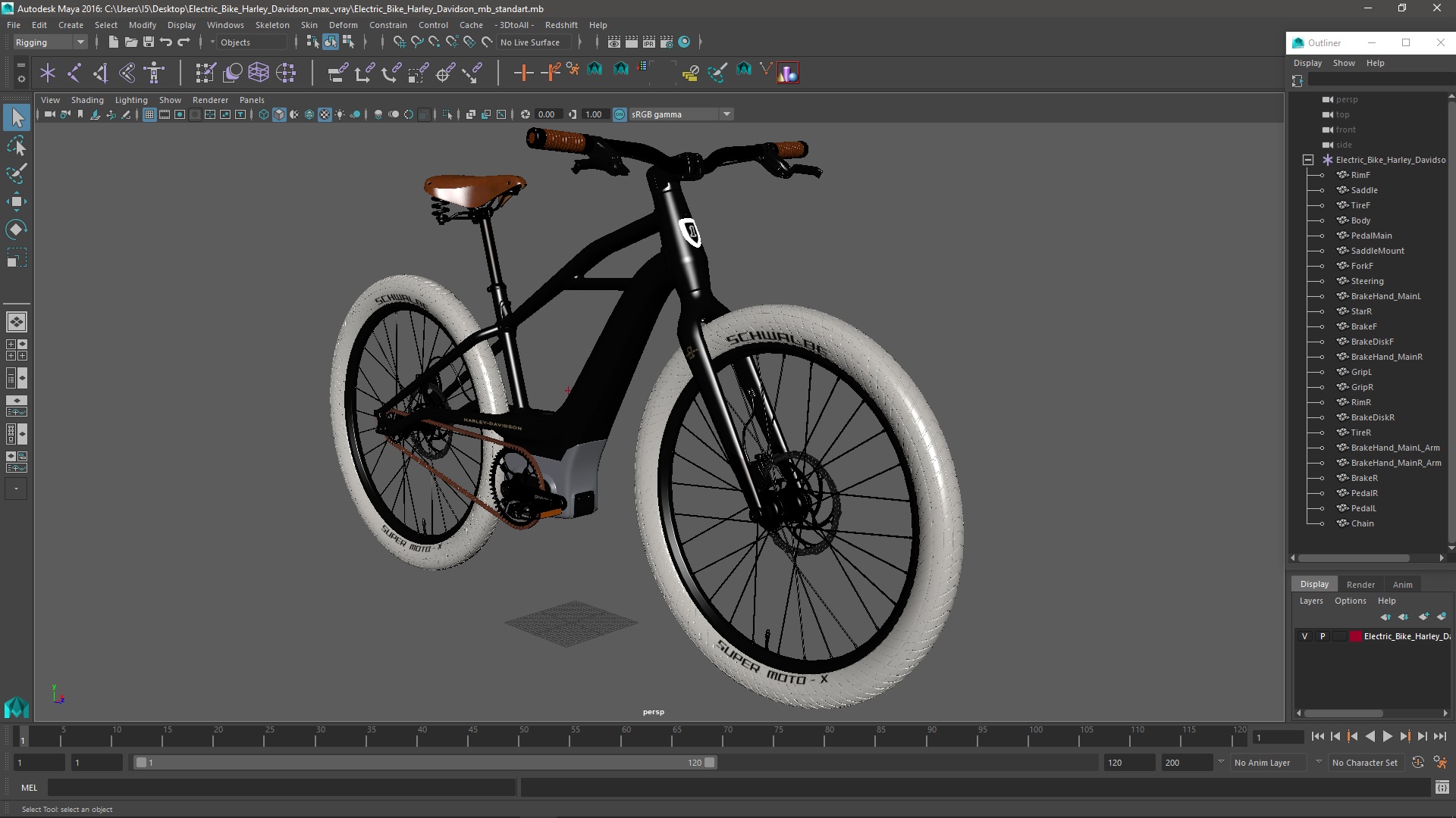 Electric Bike Harley Davidson 3D model