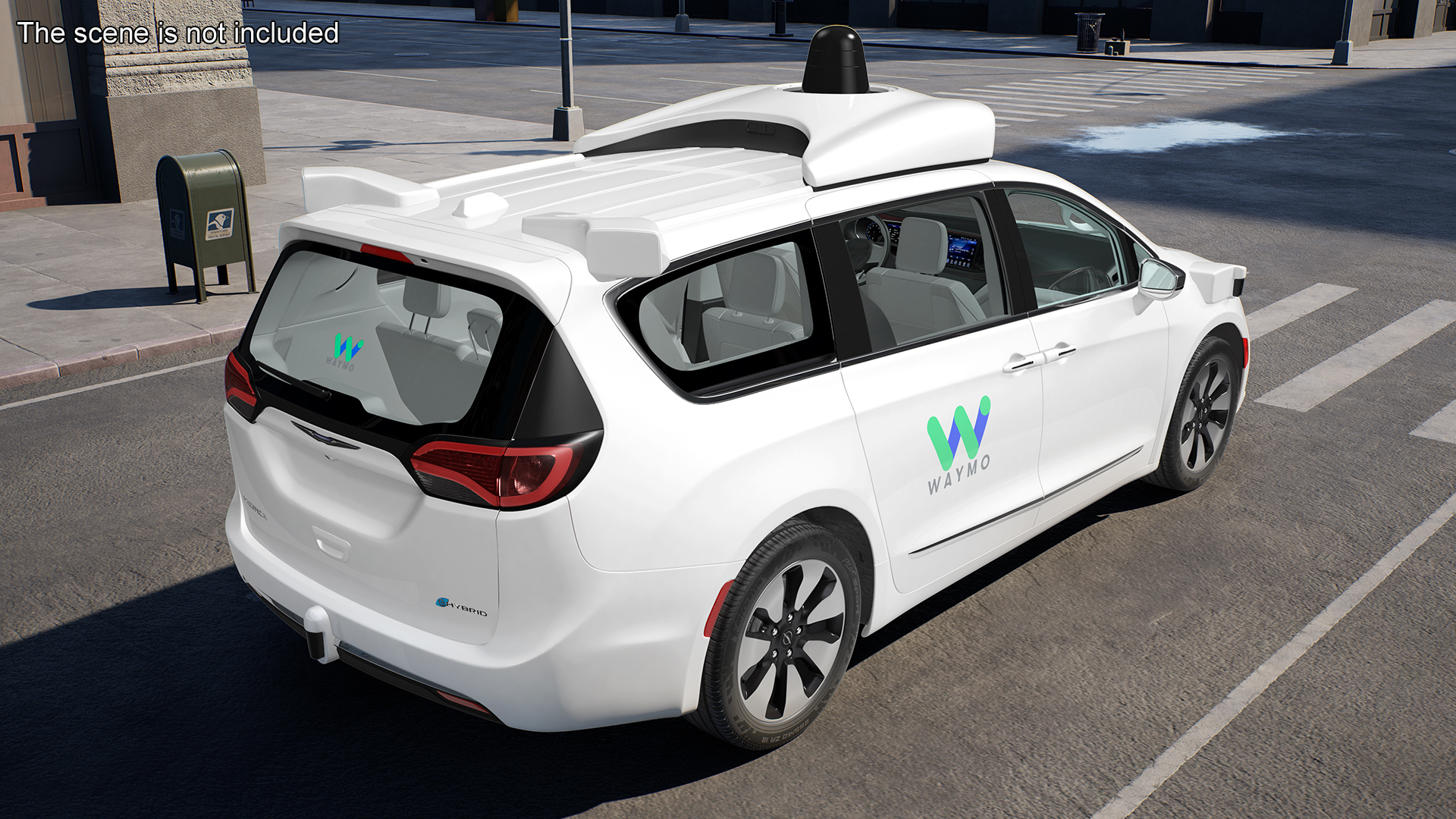 3D Waymo NAIAS 3 Self Driving Car Simple Interior