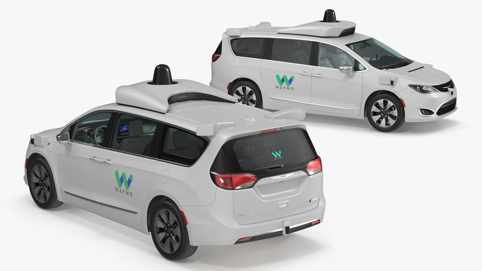 3D Waymo NAIAS 3 Self Driving Car Simple Interior