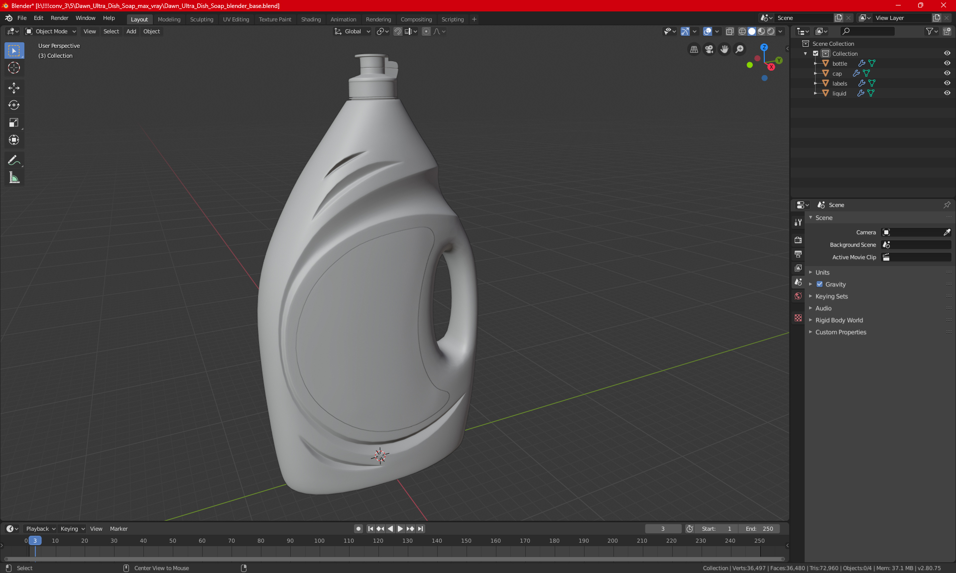 3D model Dawn Ultra Dish Soap