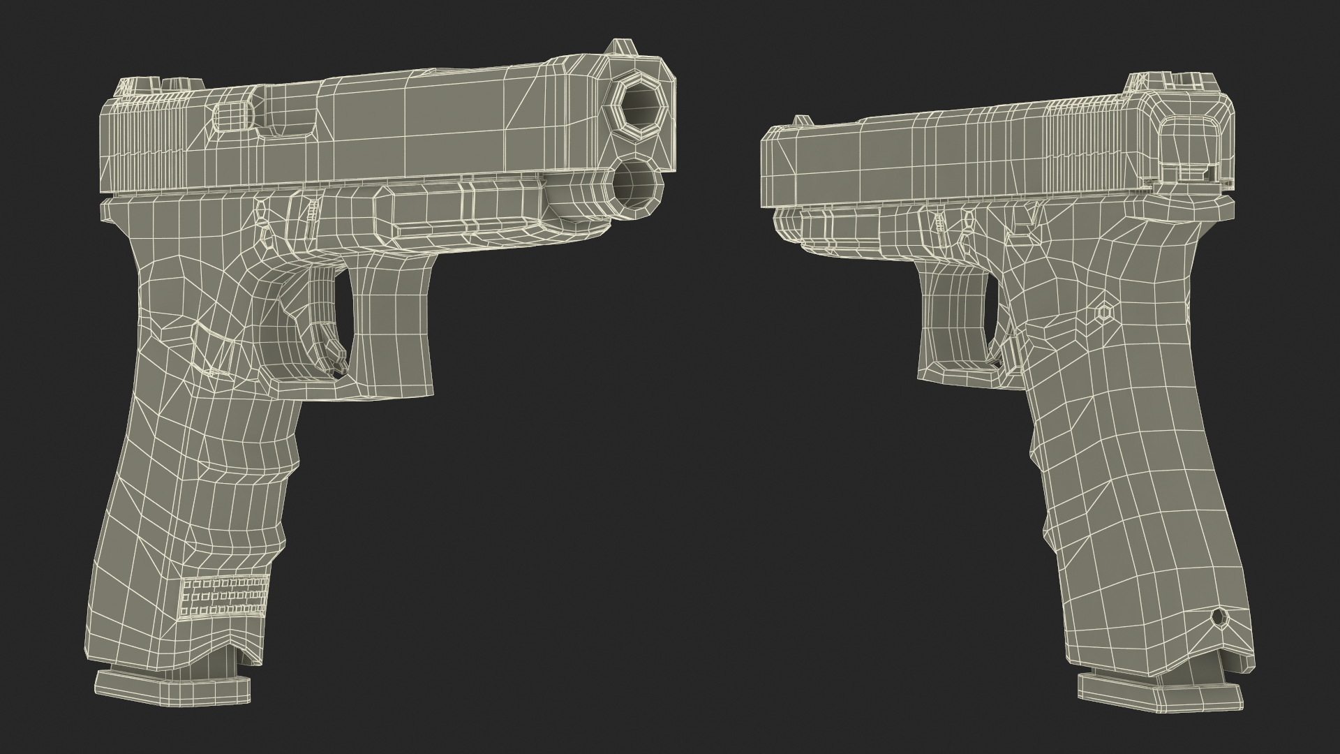 Armed Robber Character Aiming Pose 3D model