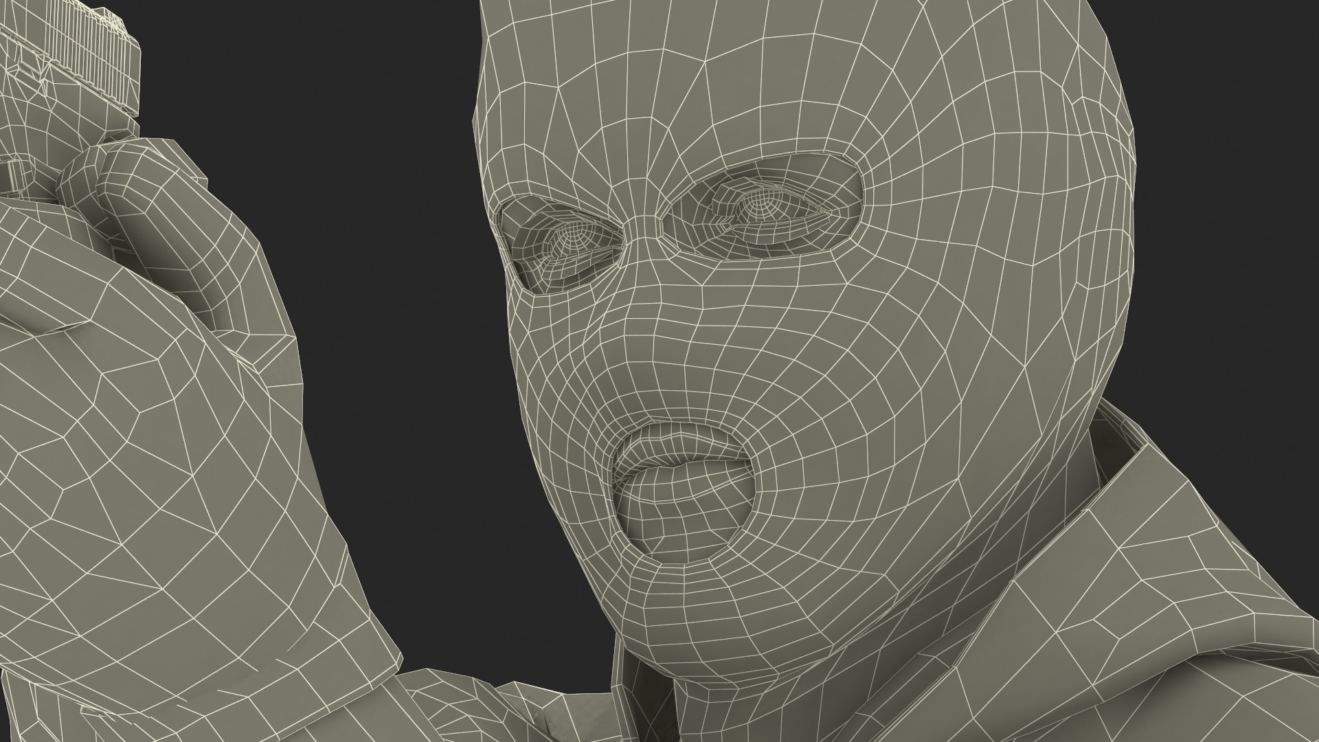 Armed Robber Character Aiming Pose 3D model