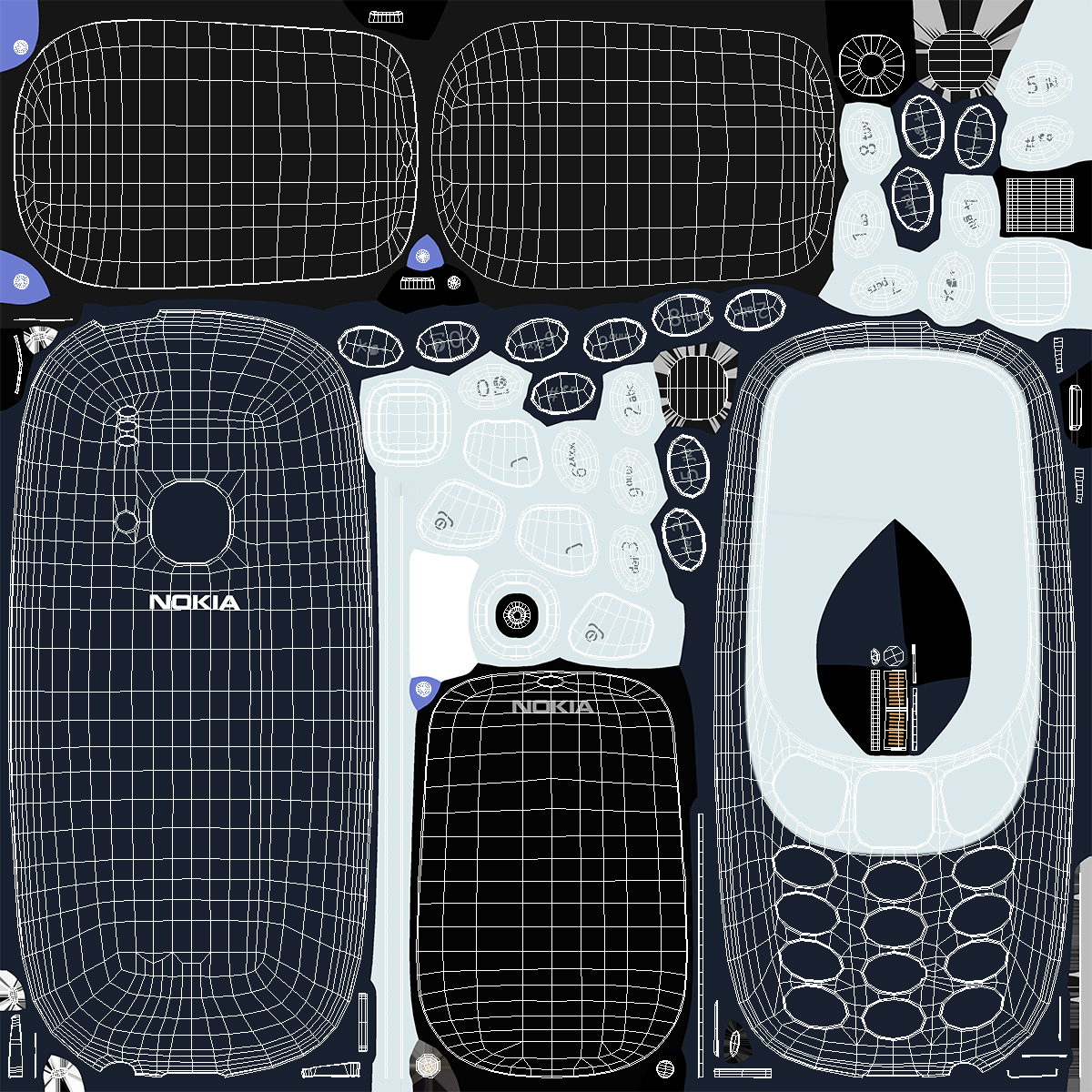 Nokia 3310 New Blue 3D model