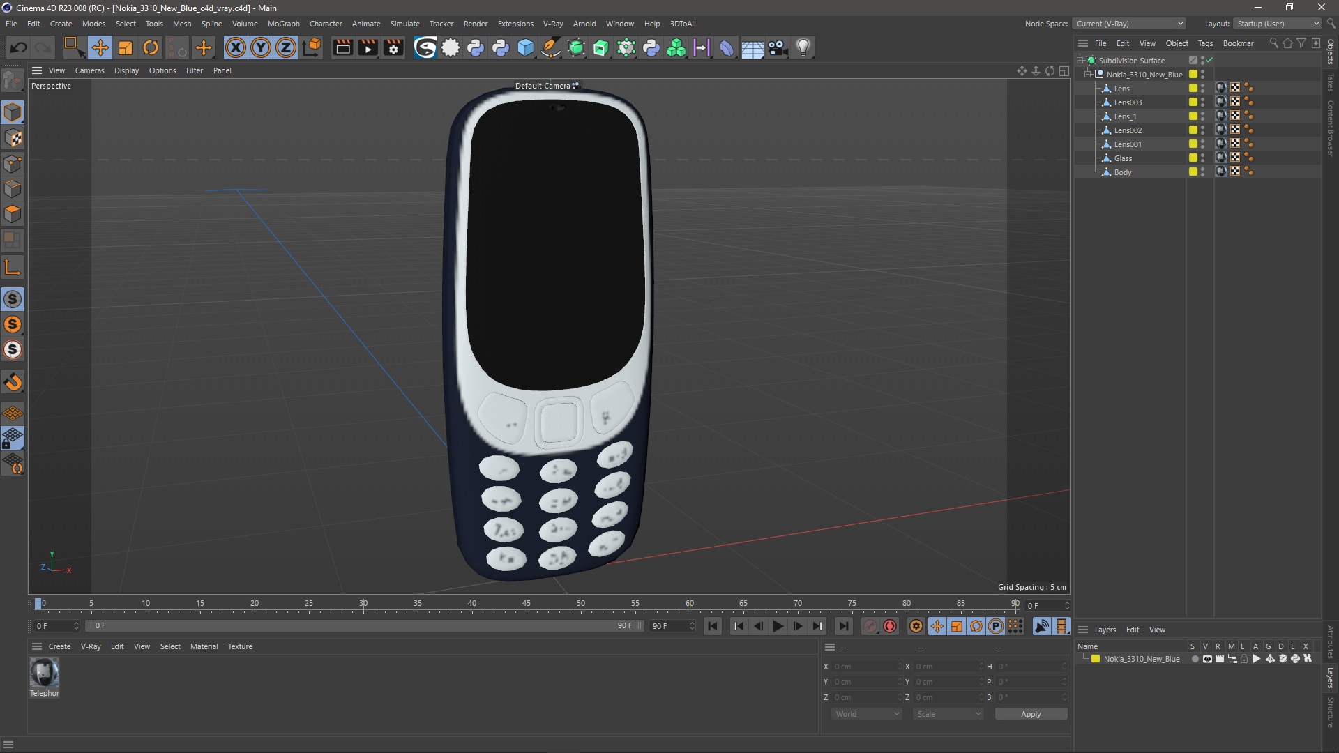 Nokia 3310 New Blue 3D model