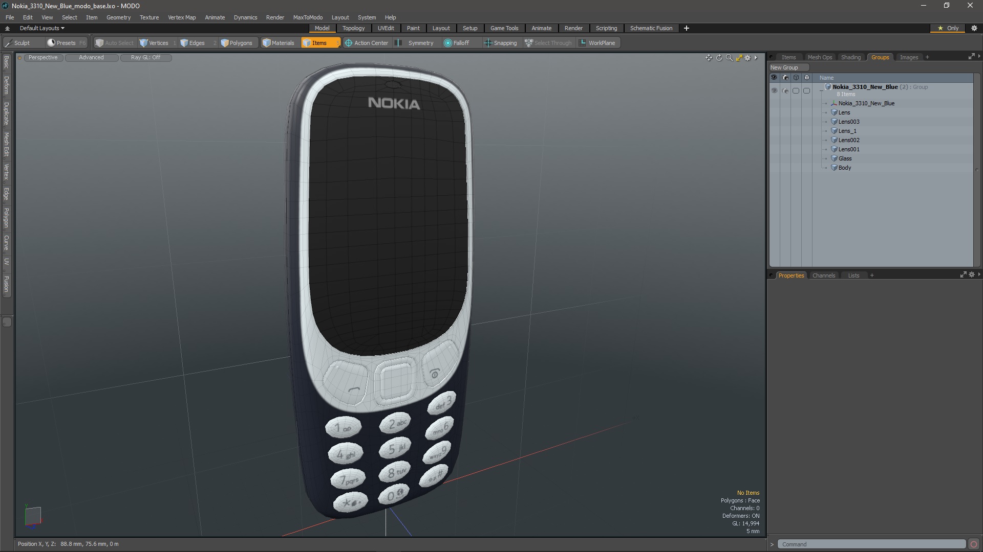 Nokia 3310 New Blue 3D model