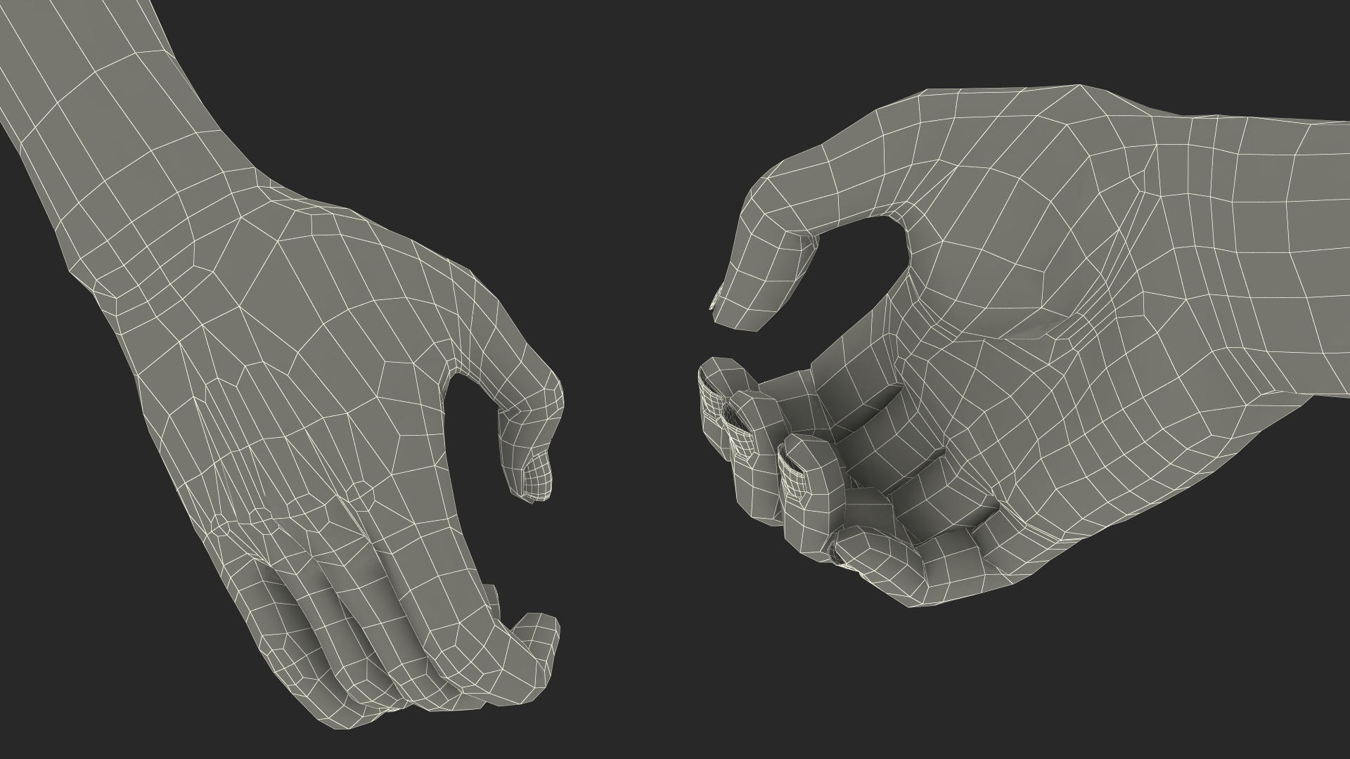 3D Handshake Female Hand Rigged model
