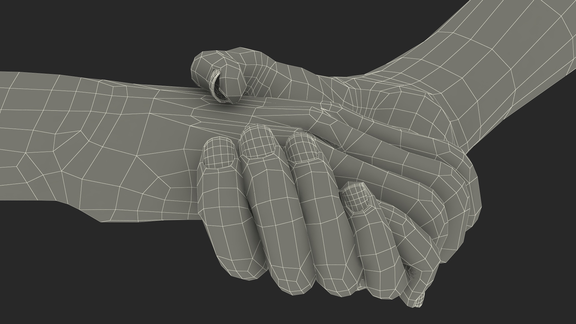 3D Handshake Female Hand Rigged model