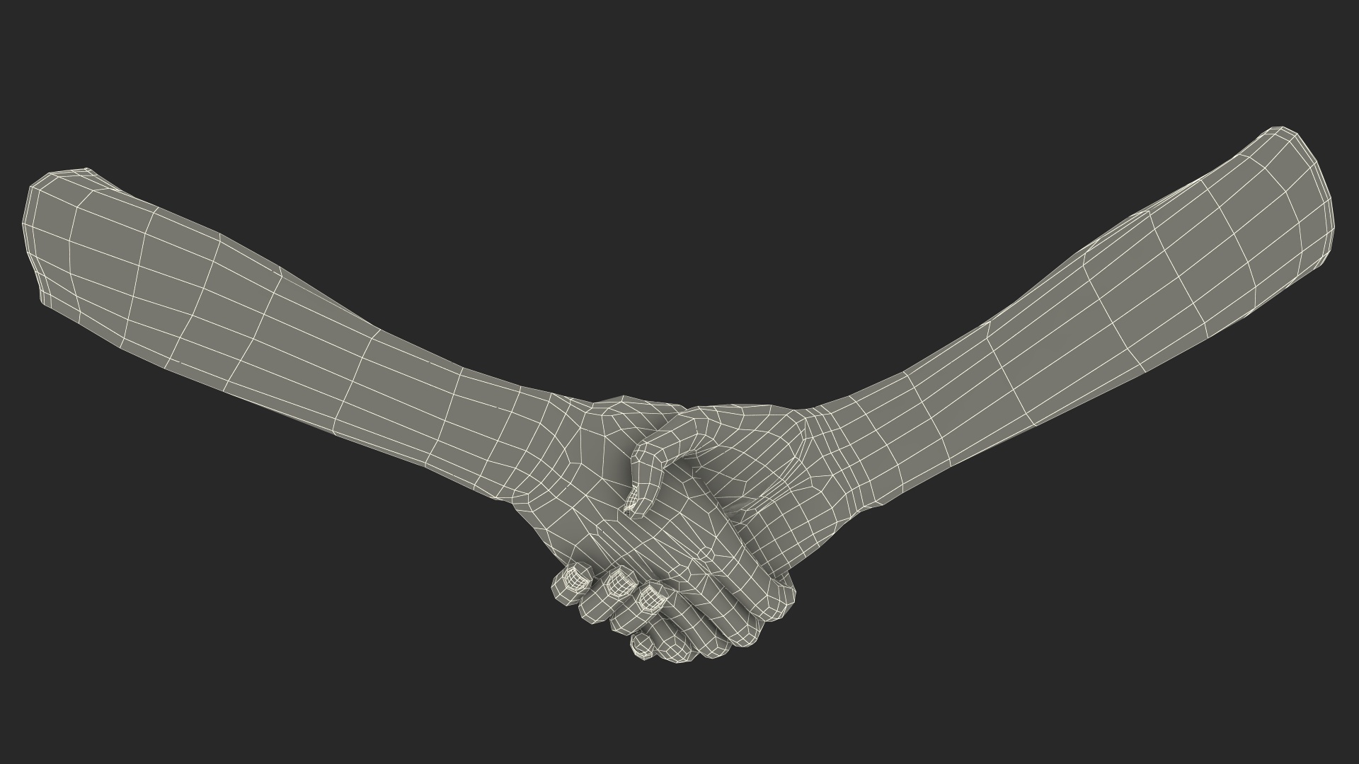 3D Handshake Female Hand Rigged model