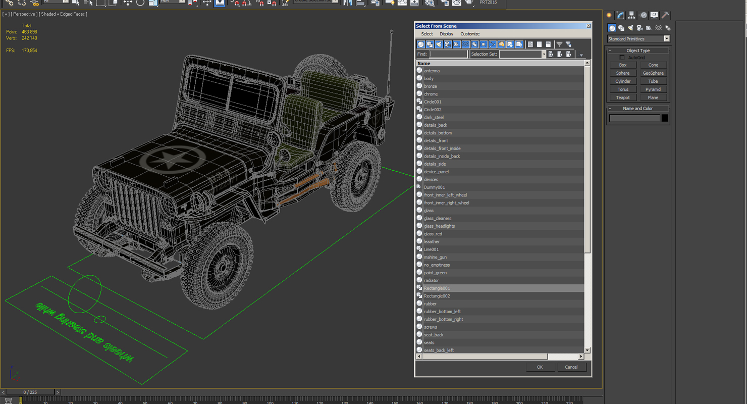 3D Jeep Willys 1944 Rigged model