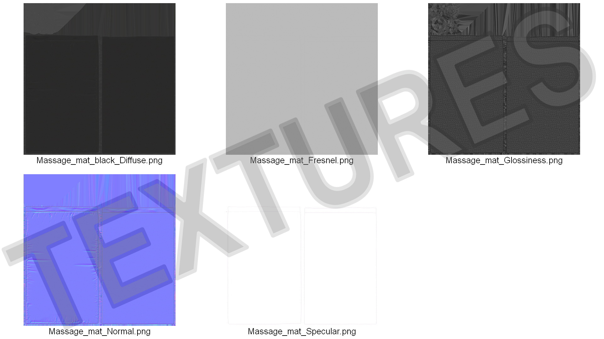 Massage Acupuncture Mat Black 3D model