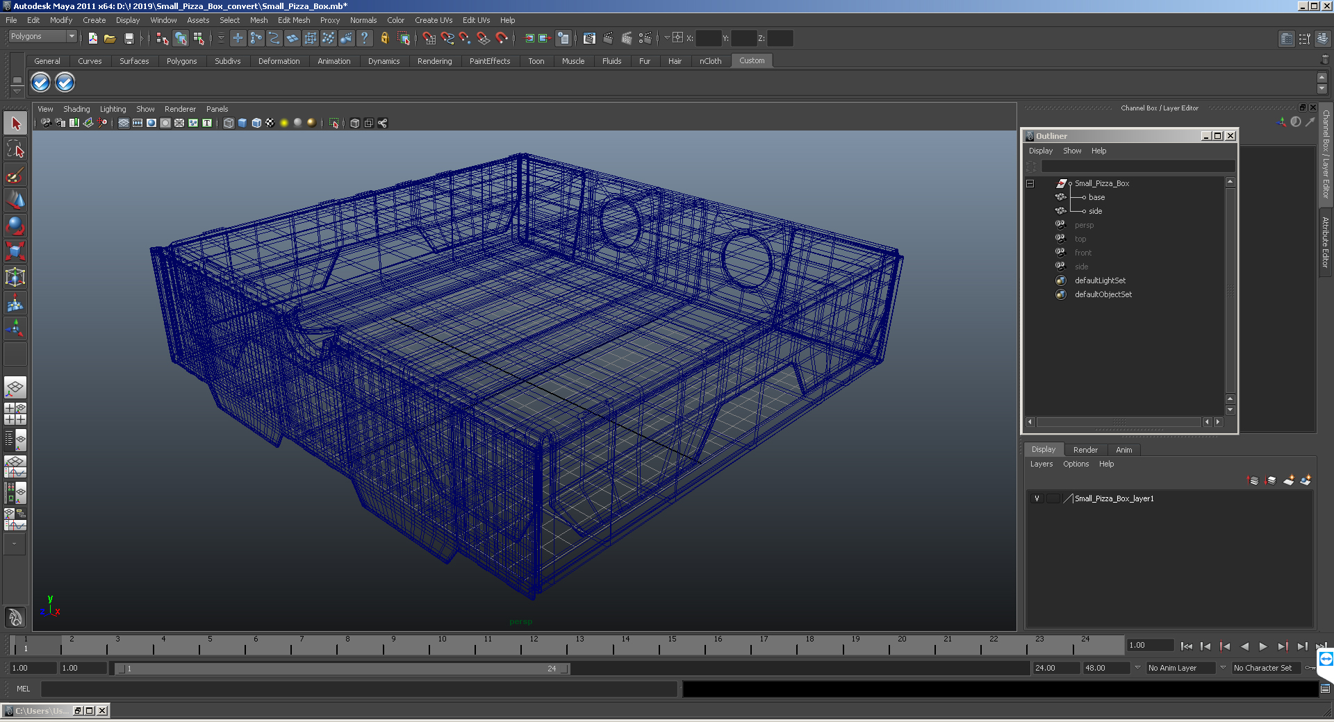 3D model Small Pizza Box