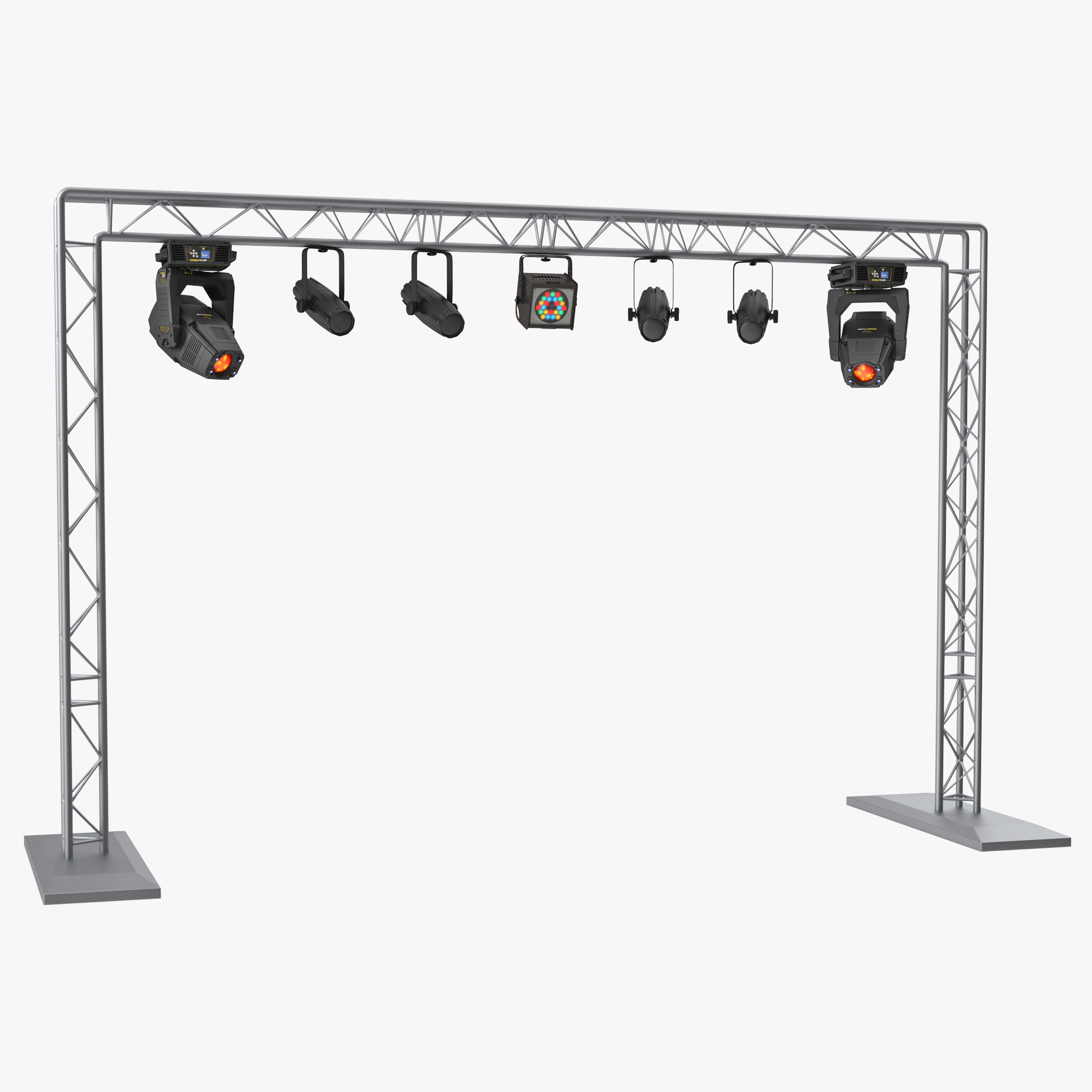 Mobile Truss System with Lights 3D Model