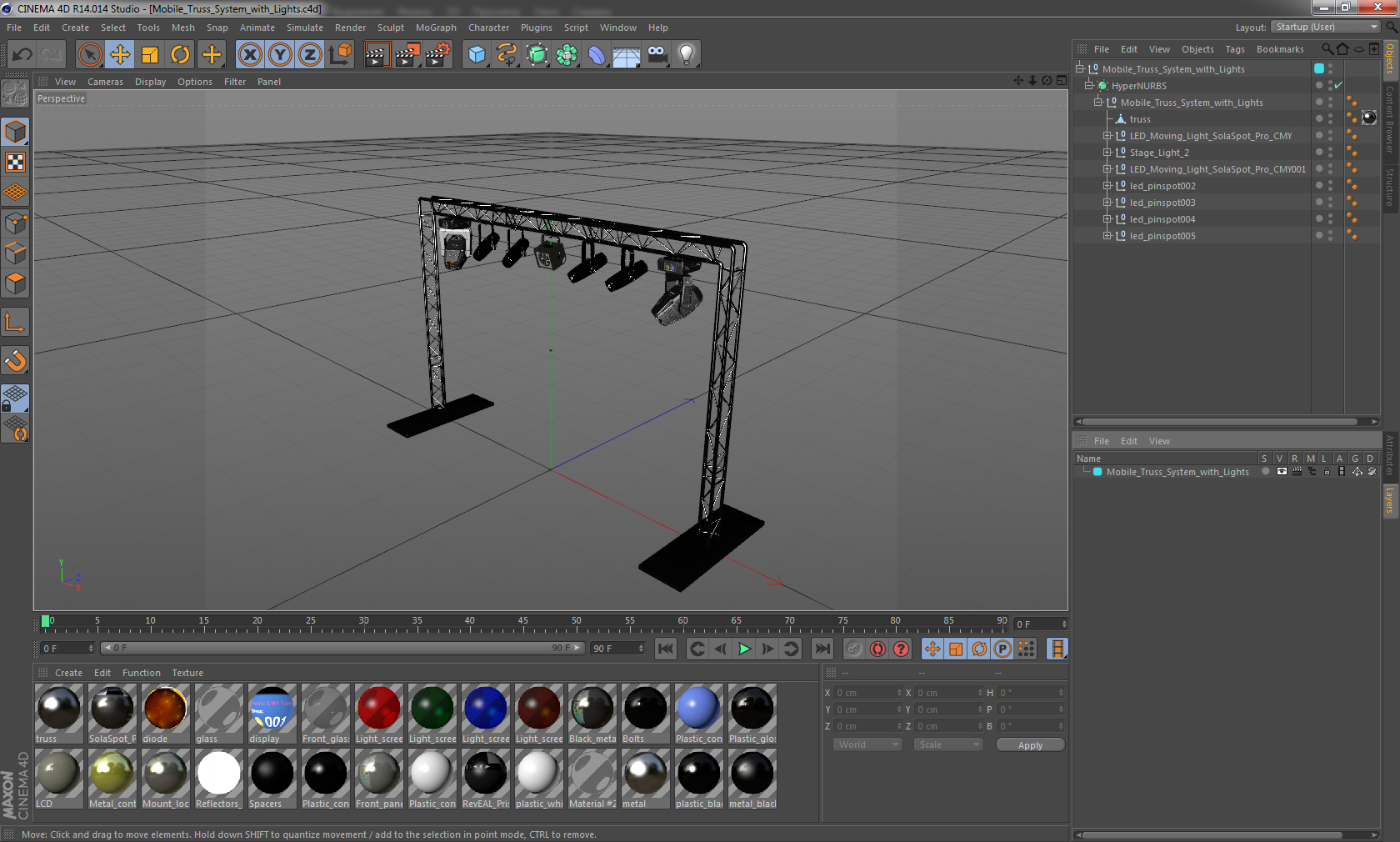 3D Mobile Truss System with Lights