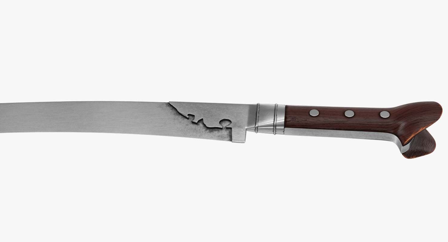 3D model Ottoman Turkish Yataghan Sword