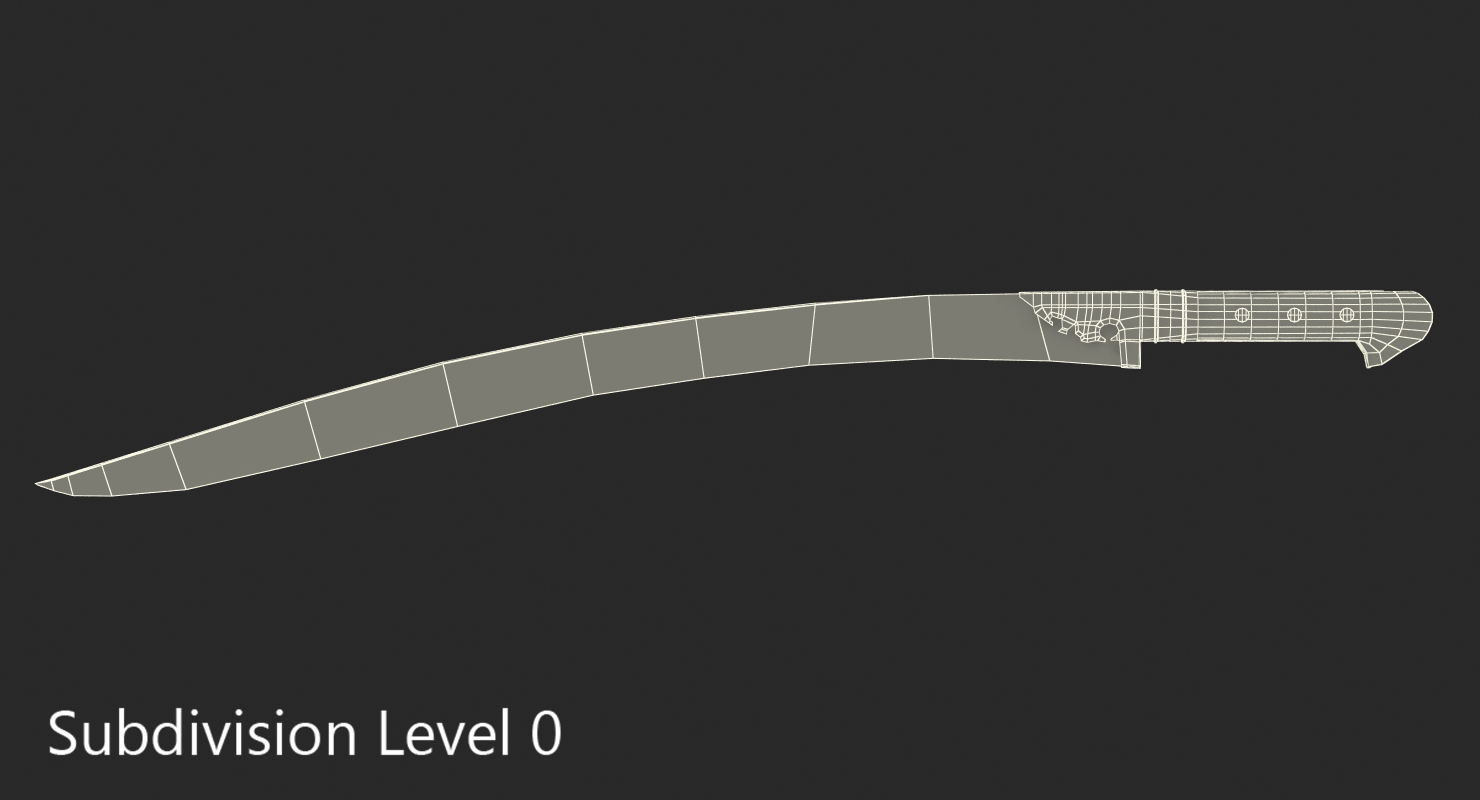 3D model Ottoman Turkish Yataghan Sword