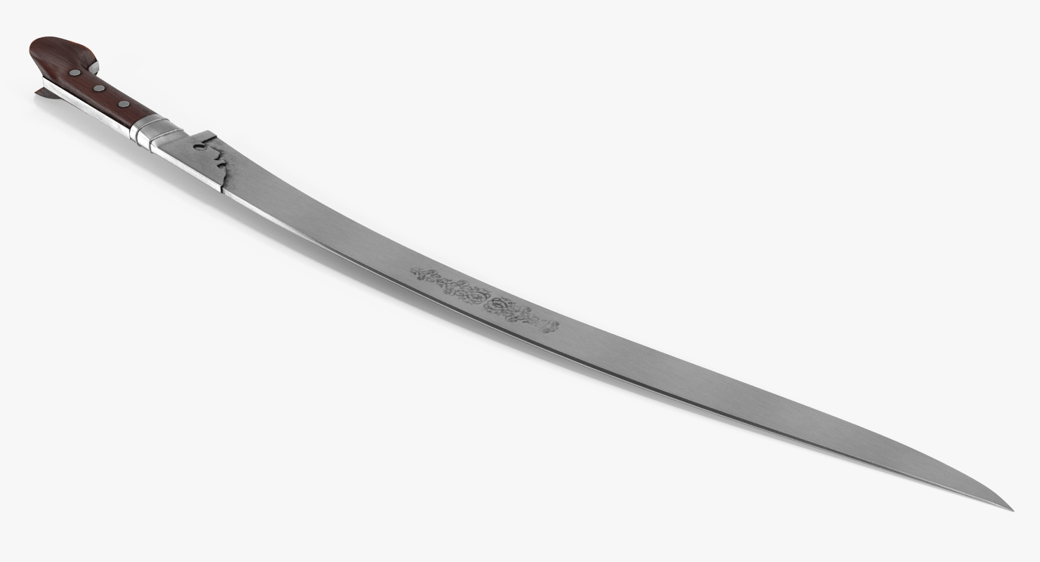 3D model Ottoman Turkish Yataghan Sword