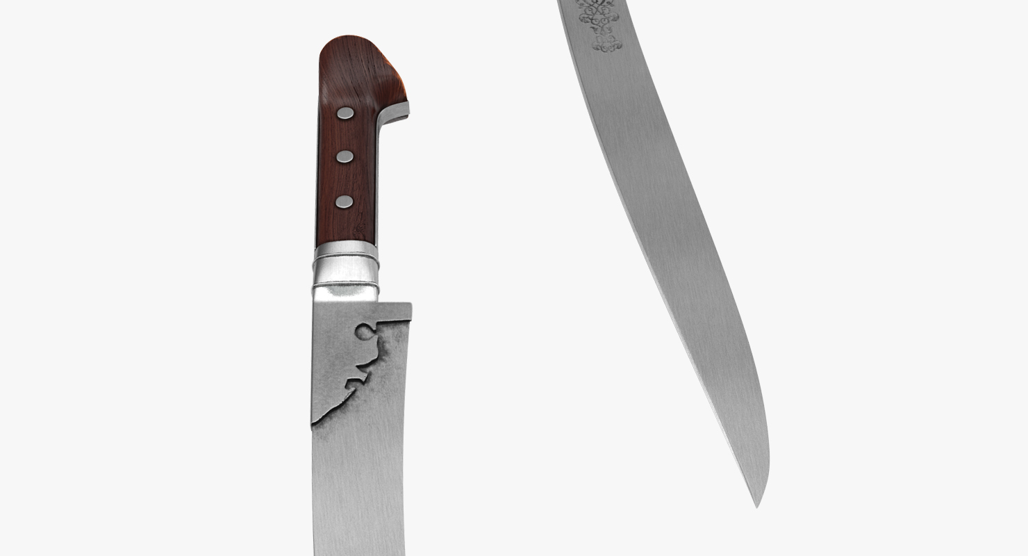 3D model Ottoman Turkish Yataghan Sword