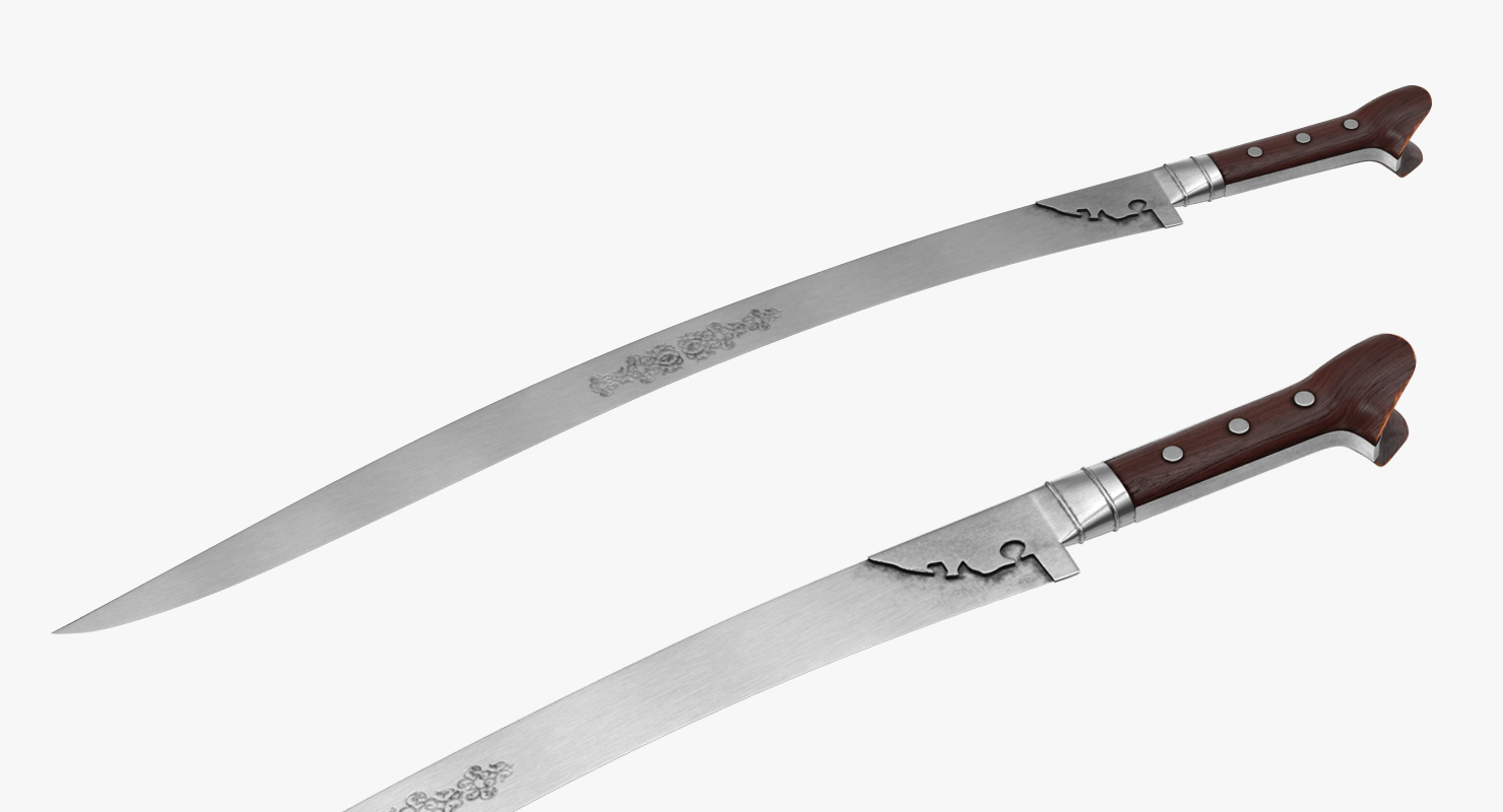 3D model Ottoman Turkish Yataghan Sword