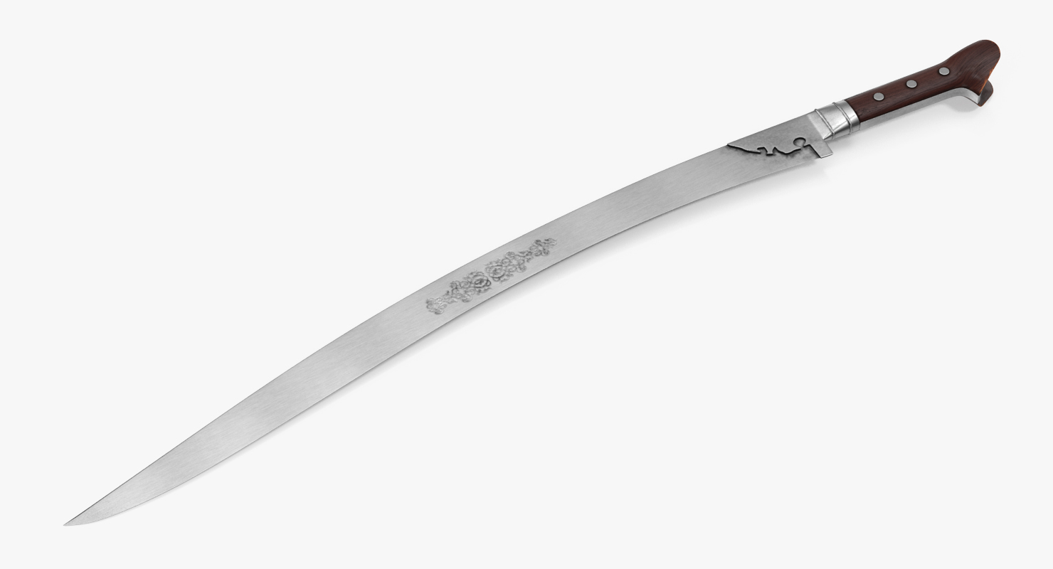 3D model Ottoman Turkish Yataghan Sword