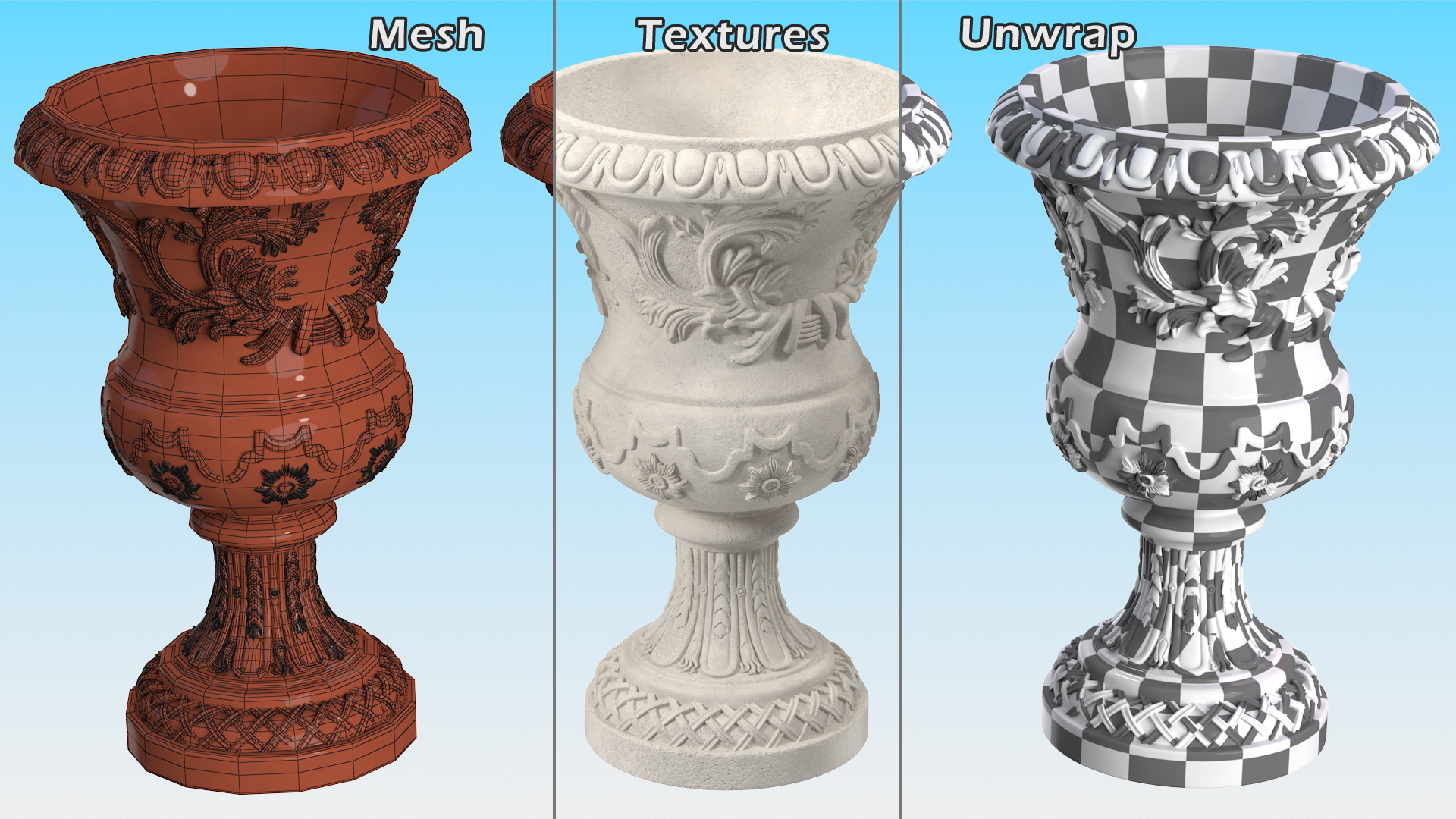 Provence Planter Urn h70 3D model