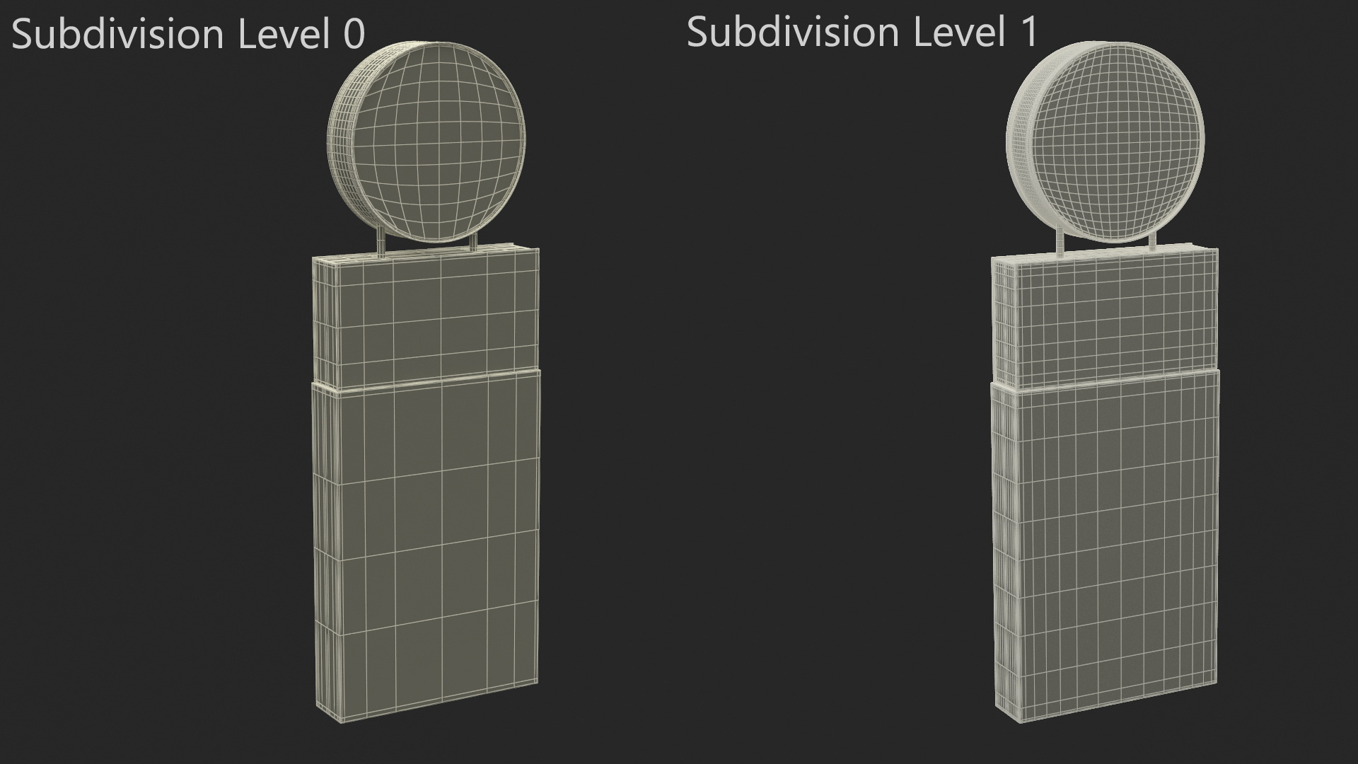 Round Starbucks Drive Thru Signage 3D model