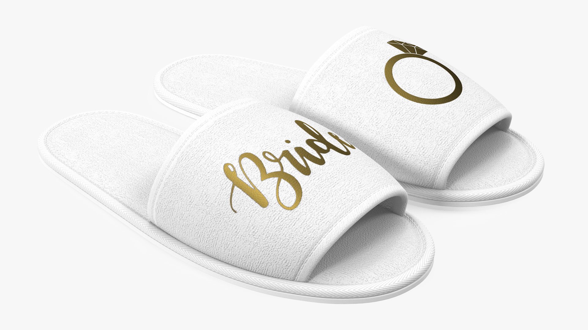 3D Bridal Ring Wedding Slippers model