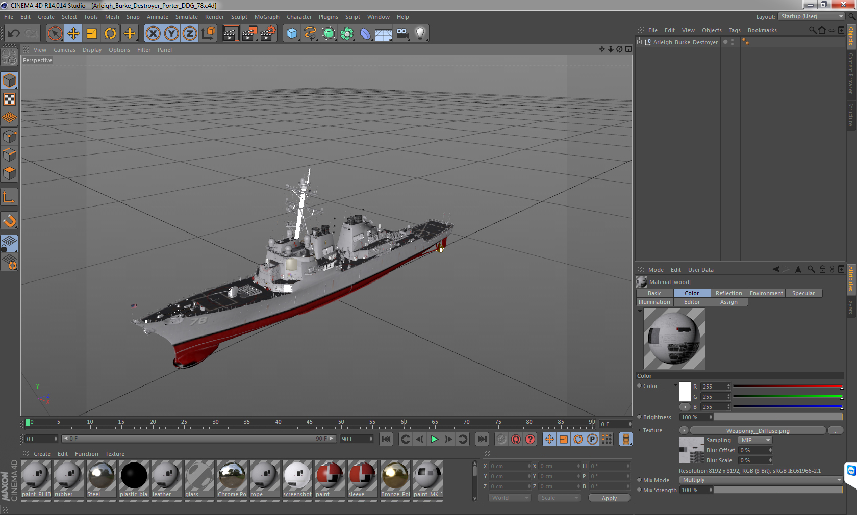 Arleigh Burke Destroyer Porter DDG 78 3D