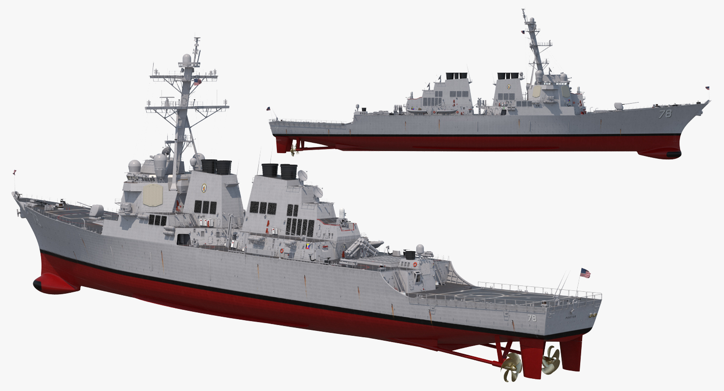 Arleigh Burke Destroyer Porter DDG 78 3D