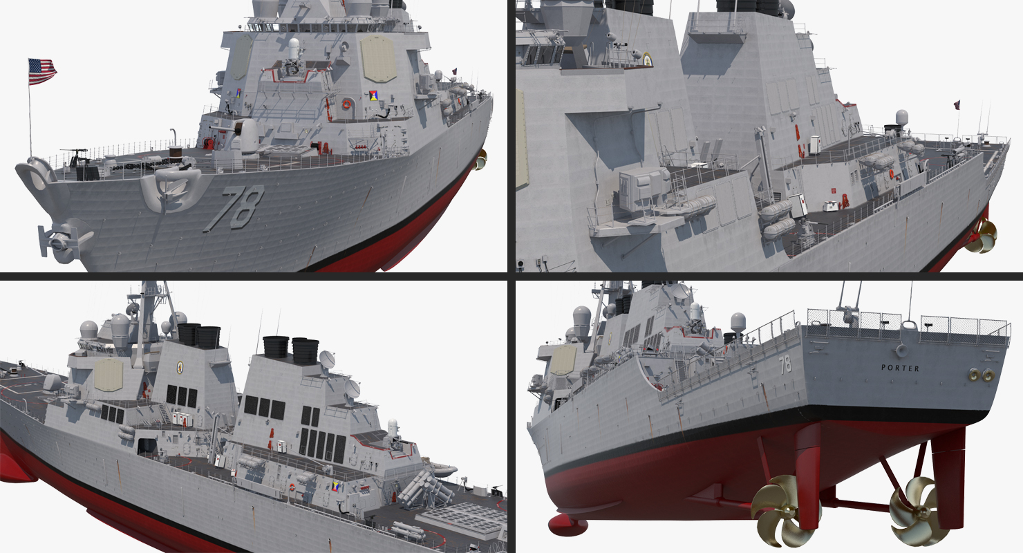 Arleigh Burke Destroyer Porter DDG 78 3D