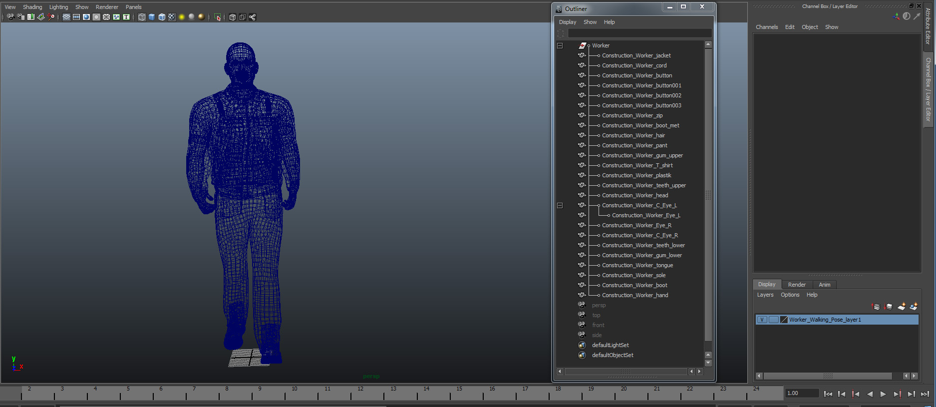 Worker Walking Pose 3D model