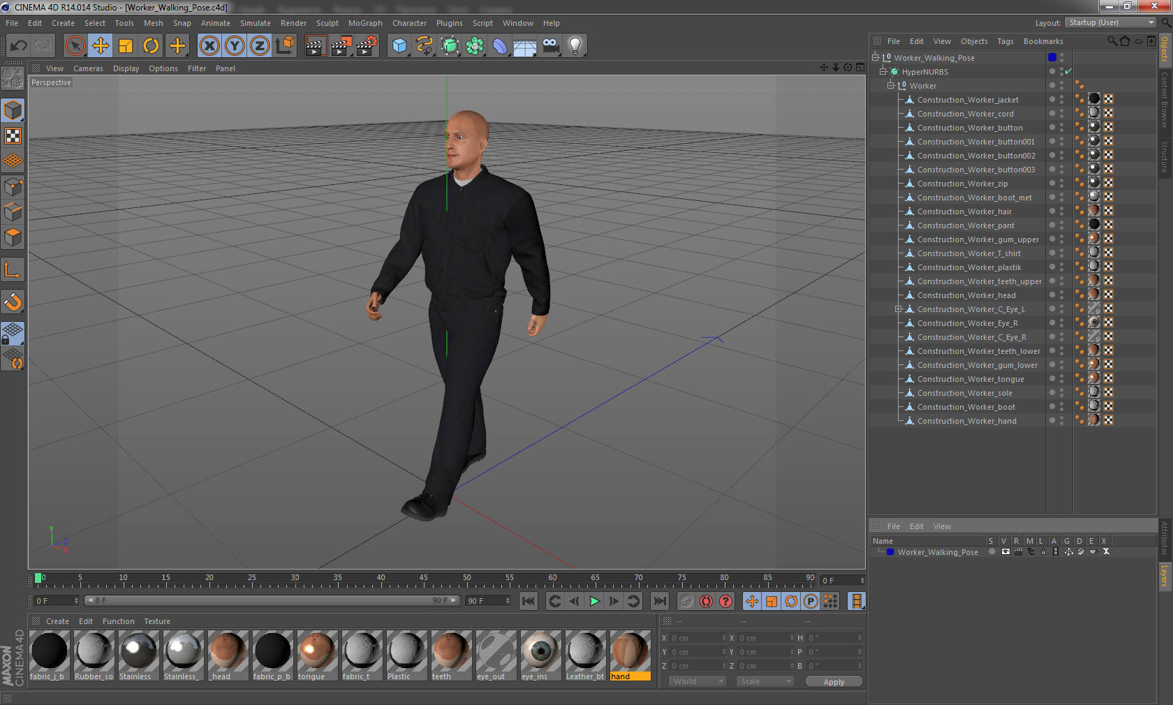 Worker Walking Pose 3D model