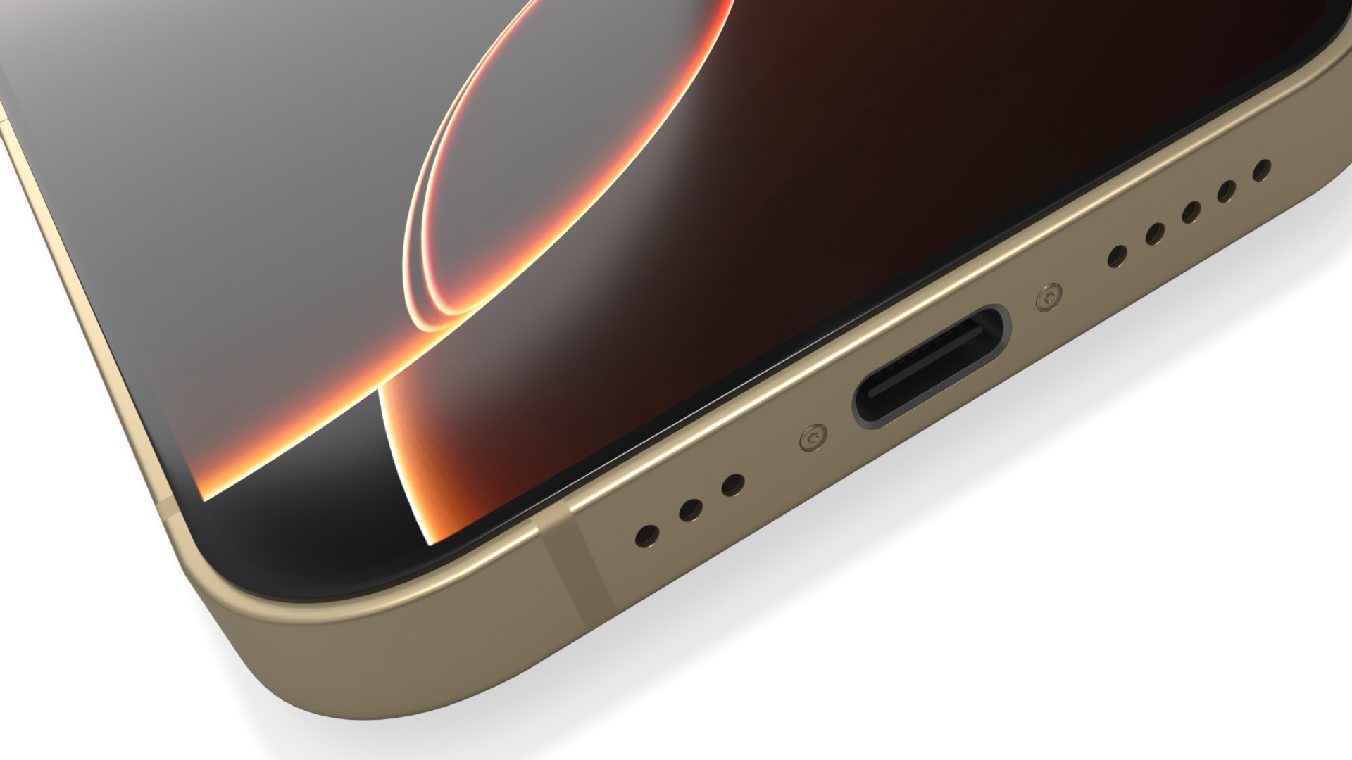 3D model Foldable iPhone Radiant Gold Rigged