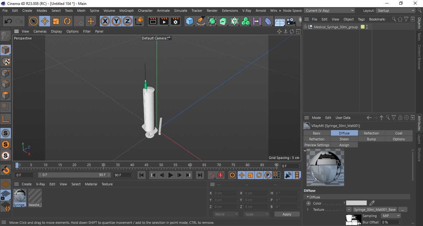3D model Medical Syringe 30ml