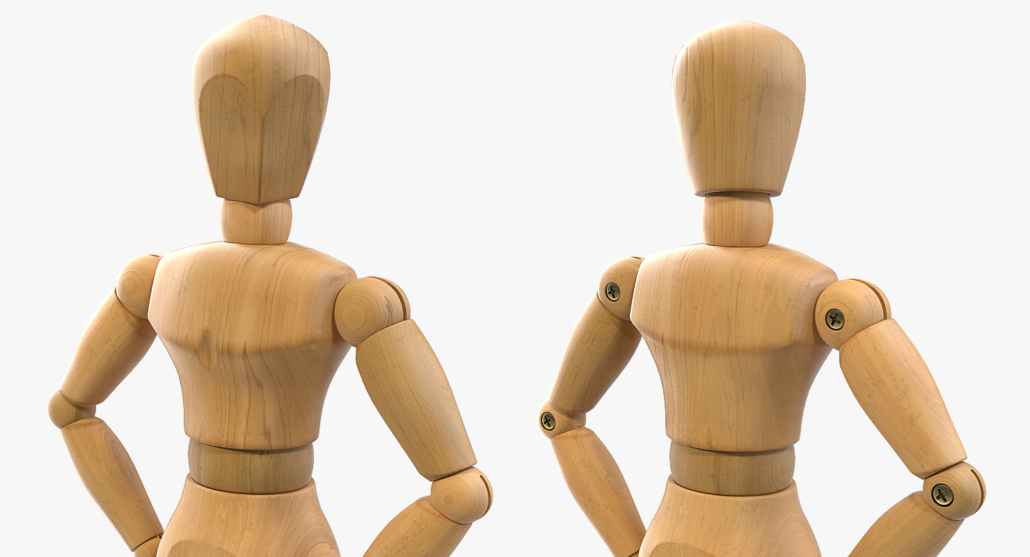 3D model Wooden Dummy Toy Standing Pose