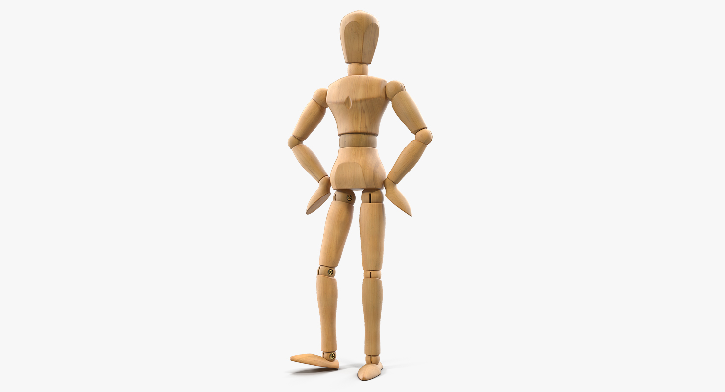 3D model Wooden Dummy Toy Standing Pose