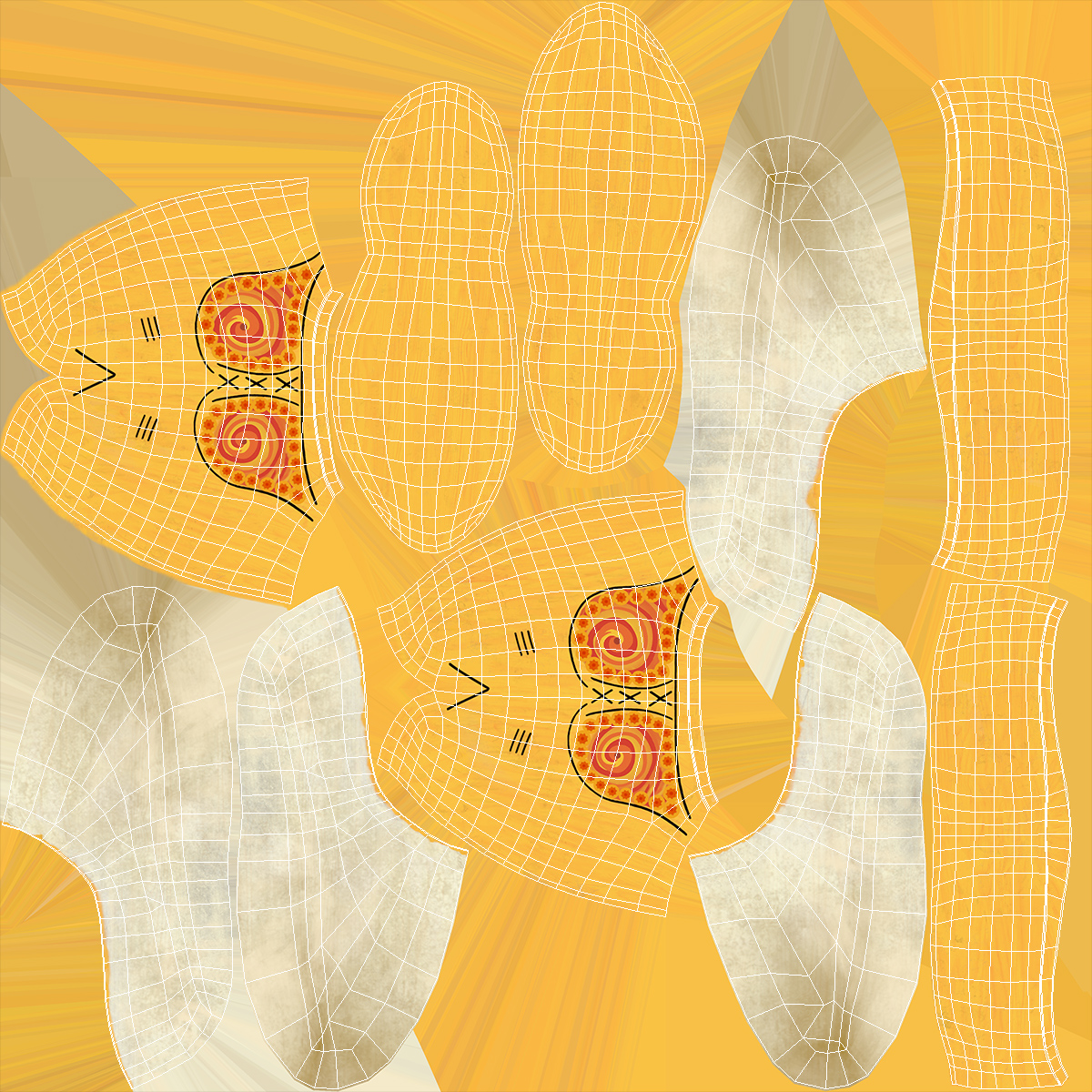 3D model Dutch Wooden Clogs Yellow