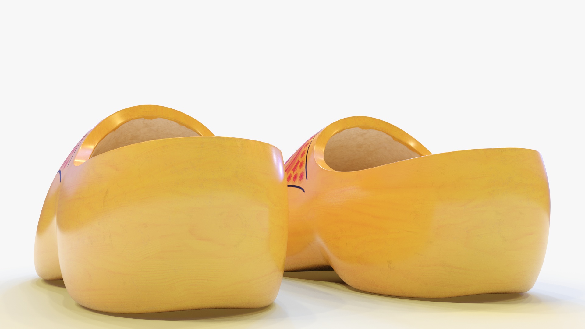 3D model Dutch Wooden Clogs Yellow
