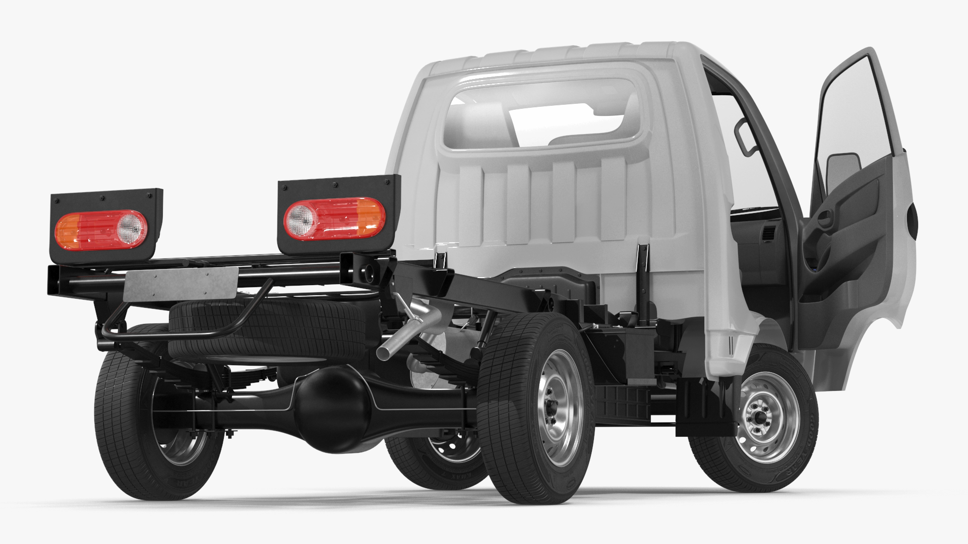 3D model Mini Truck Hyundai HR 2023 Bare Chassis Rigged for Maya