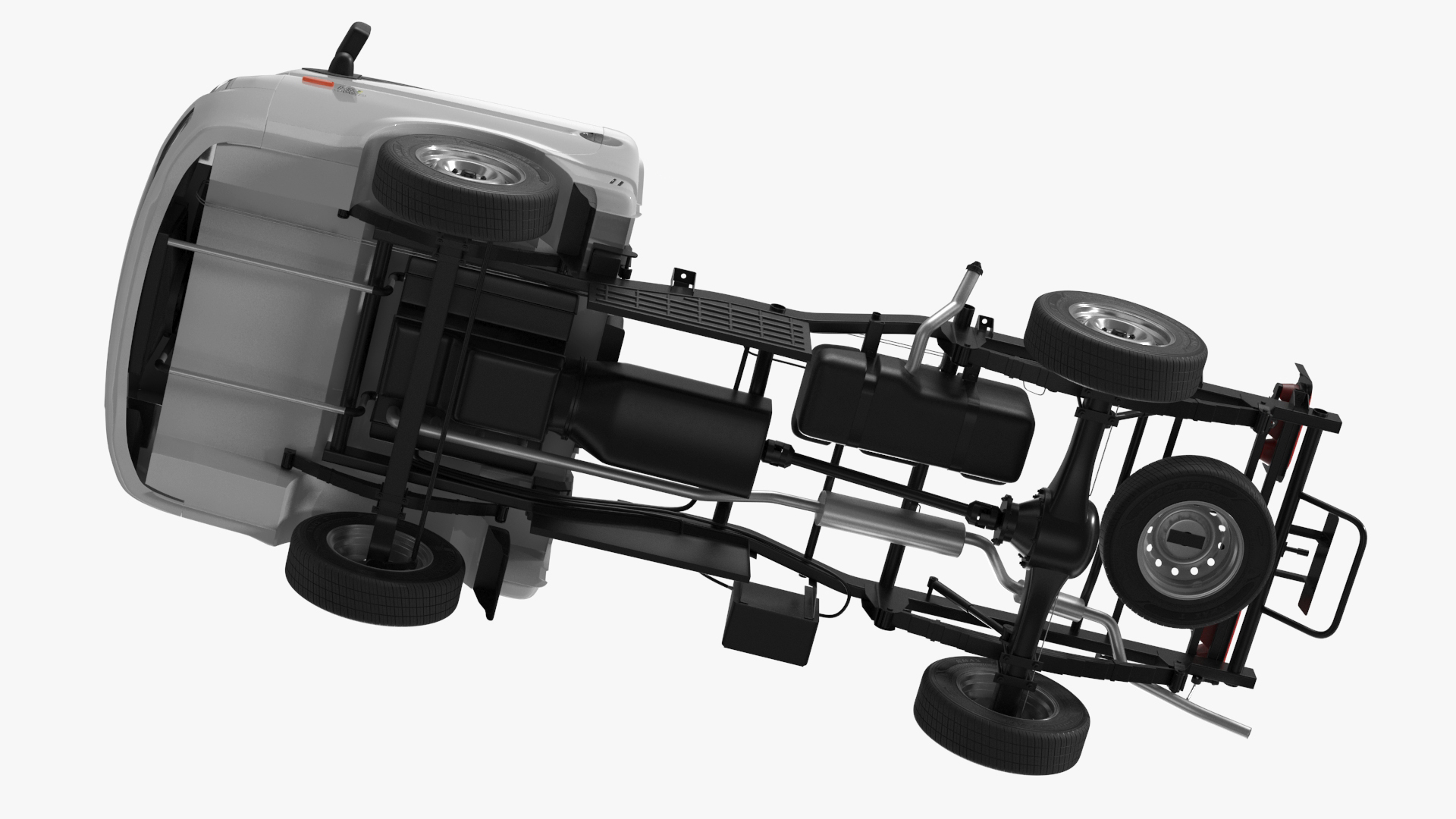 3D model Mini Truck Hyundai HR 2023 Bare Chassis Rigged for Maya
