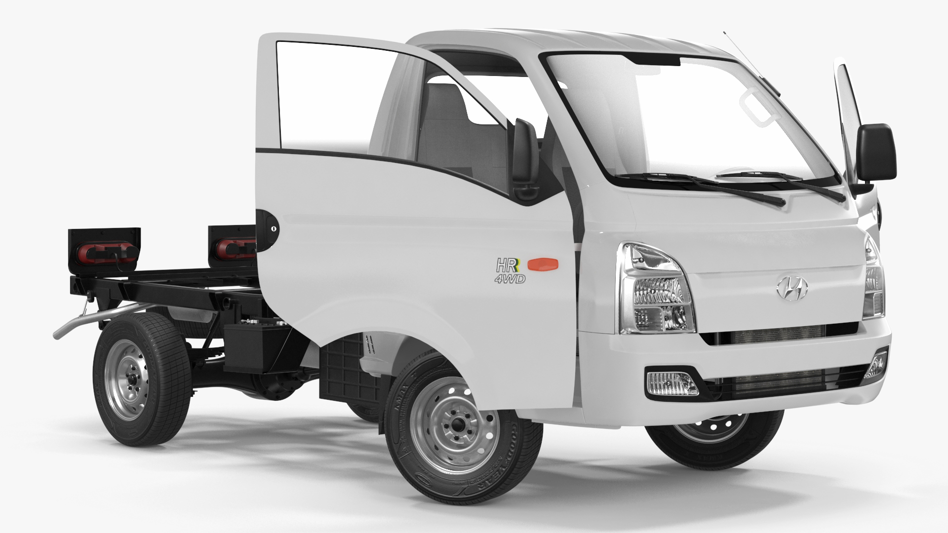 3D model Mini Truck Hyundai HR 2023 Bare Chassis Rigged for Maya
