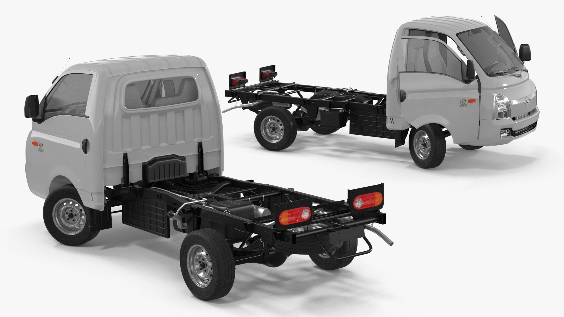 3D model Mini Truck Hyundai HR 2023 Bare Chassis Rigged for Maya