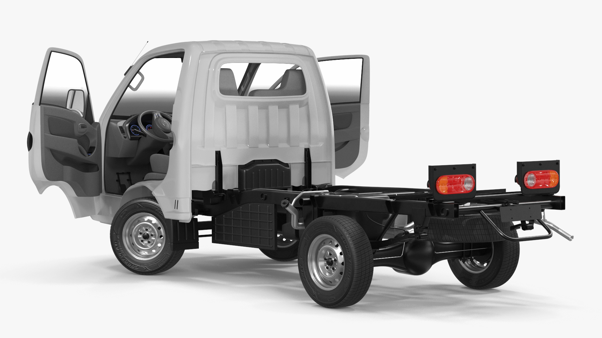 3D model Mini Truck Hyundai HR 2023 Bare Chassis Rigged for Maya