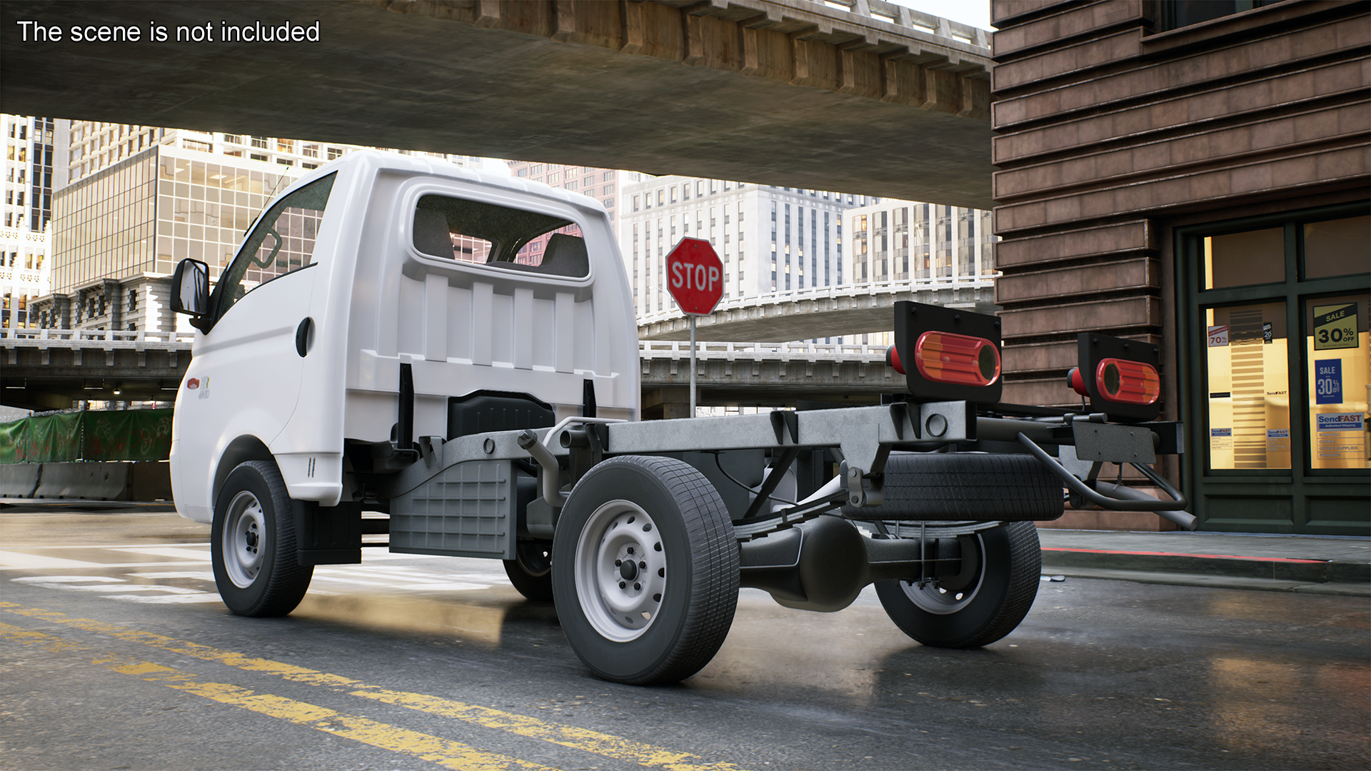 3D model Mini Truck Hyundai HR 2023 Bare Chassis Rigged for Maya